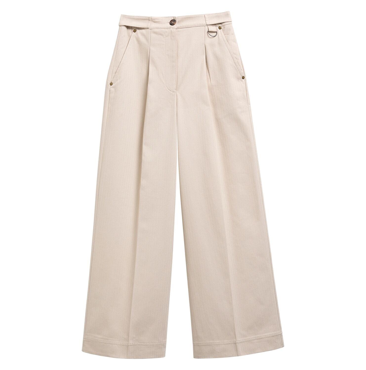 Pantalones anchos de mujer annett con trabillas laterales - Barbour - Beige Beige-5