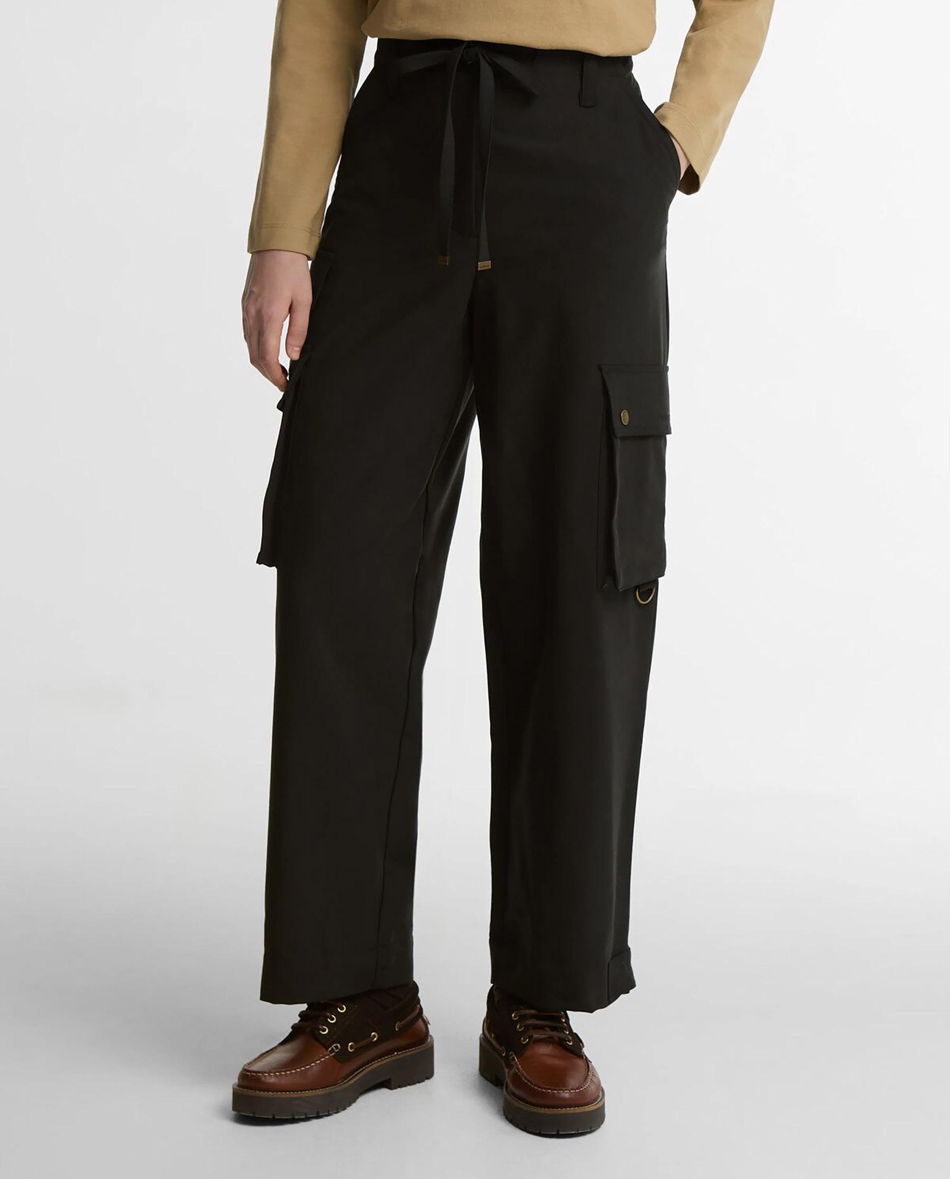 Imagen 2 de Pantalones anchos de mujer sandra con bolsillos laterales - Barbour - Negro Negro