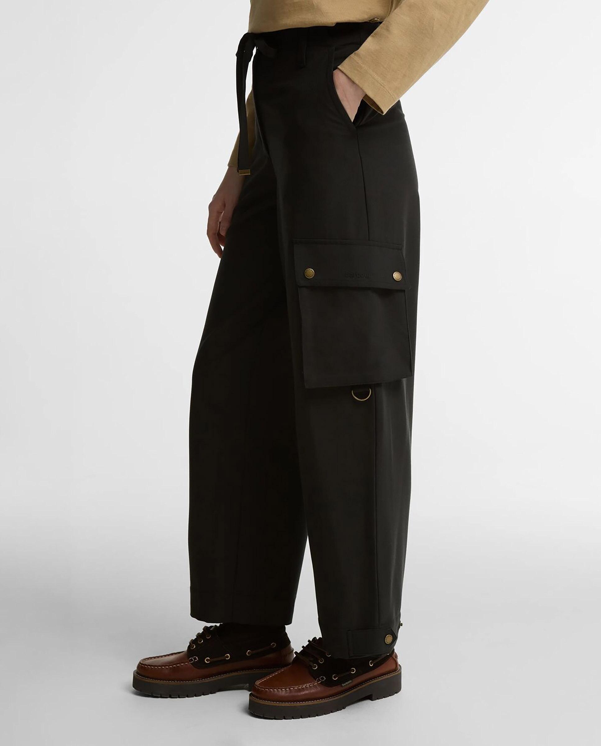 Imagen 4 de Pantalones anchos de mujer sandra con bolsillos laterales - Barbour - Negro Negro