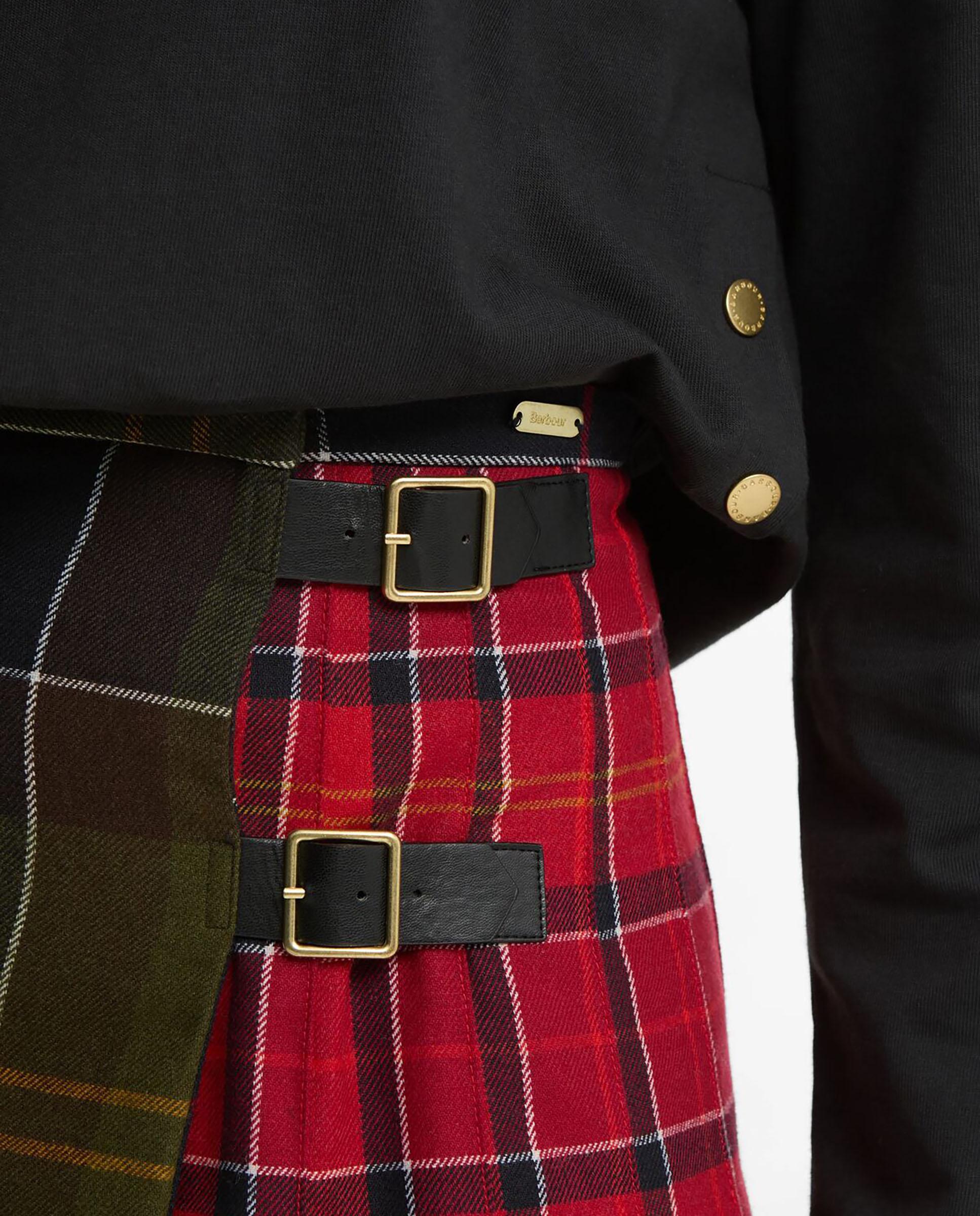 Imagen 4 de Minifalda gillian tartan con estampado de cuadros y hebilla - Barbour - Multicolor Multicolor
