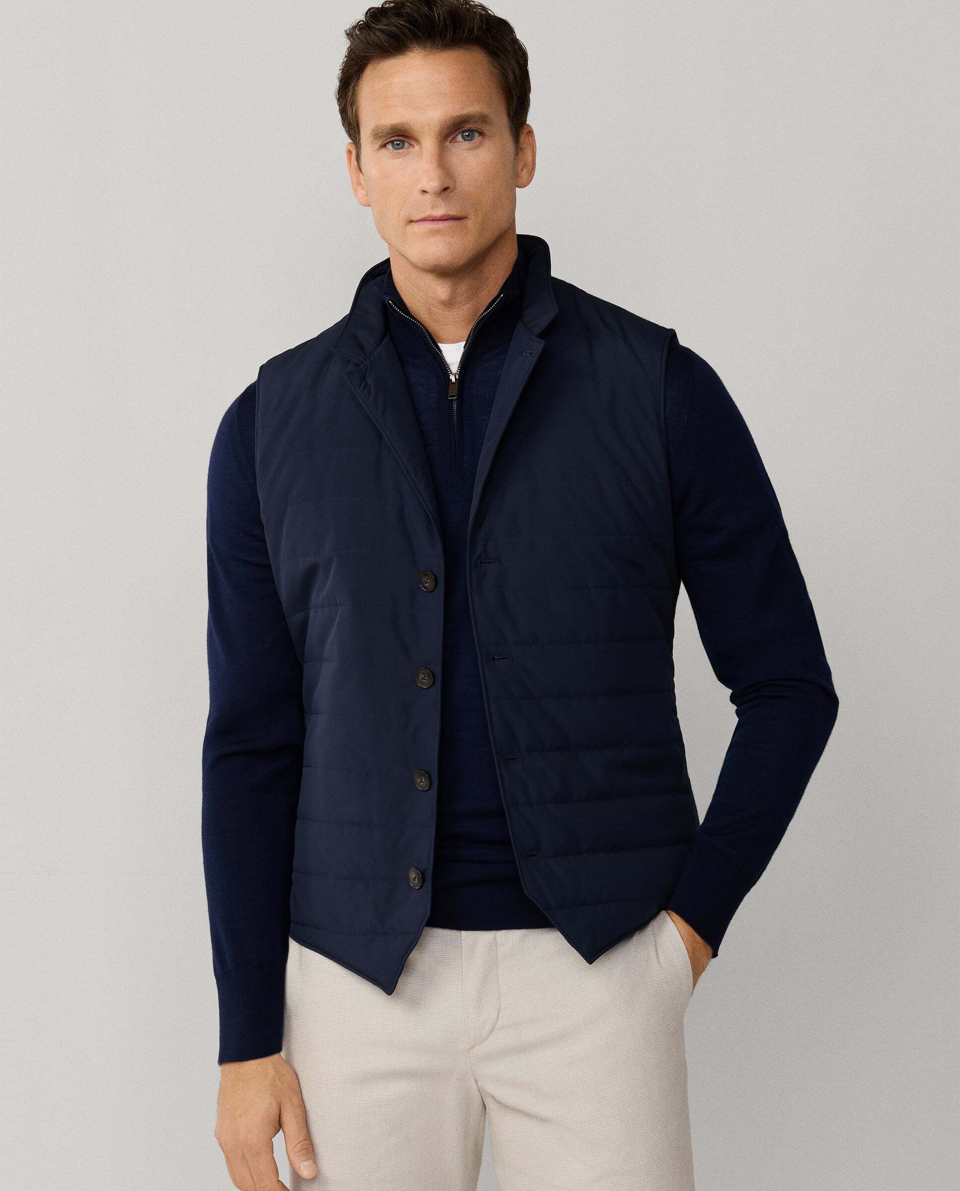 Hackett - Chaleco híbrido sartorial con espalda de punto.