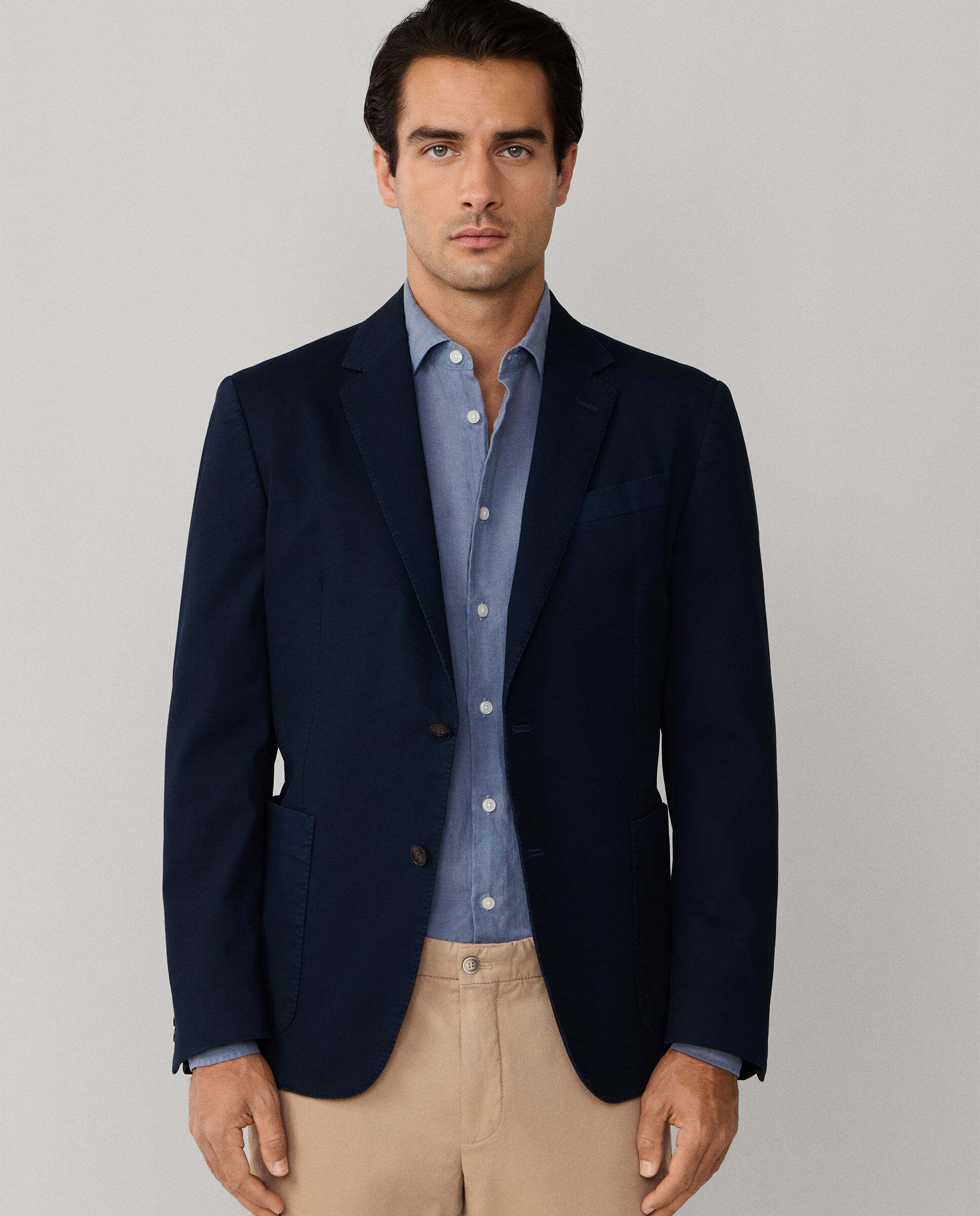 Hackett - Americana de hombre teñida en prenda algodón elástico.