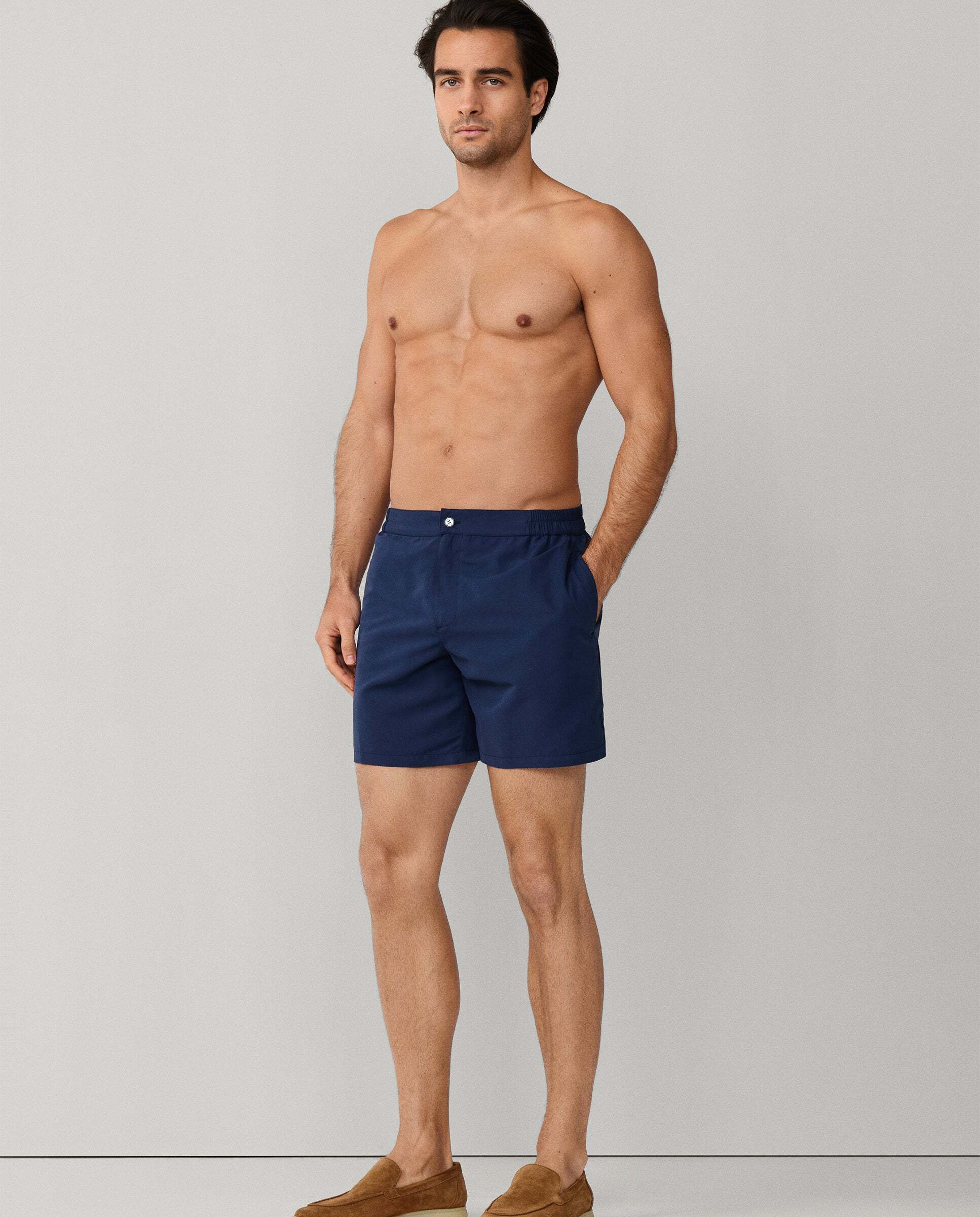 Bañador de hombre de corte sastre en color liso - Hackett - Azul oscuro Azul oscuro-6