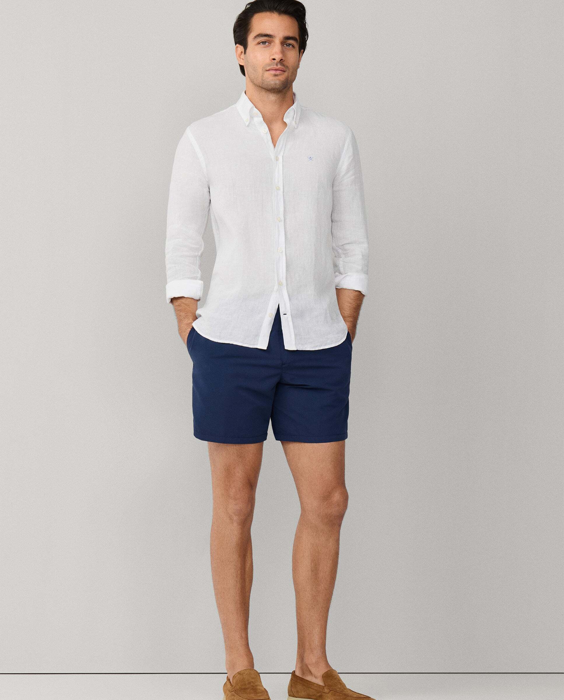 Bañador de hombre de corte sastre en color liso - Hackett - Azul oscuro Azul oscuro-8