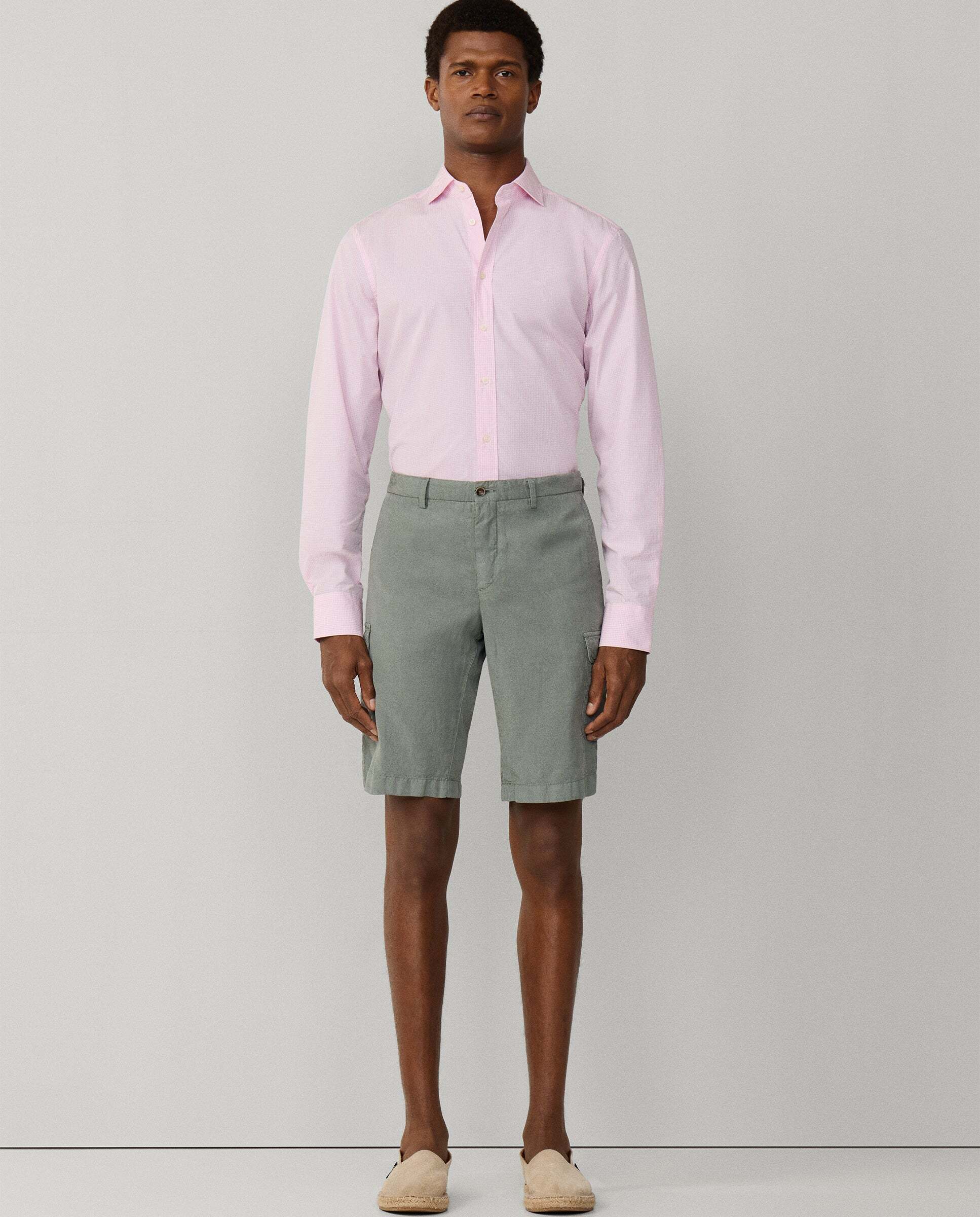 Bermuda de hombre cargo sanderson fit clásico - Hackett - Verde grisáceo Verde grisáceo-1