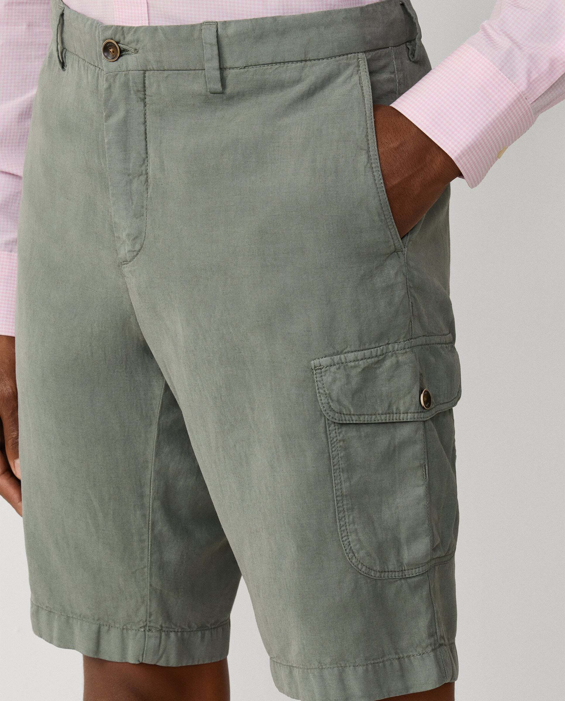 Bermuda de hombre cargo sanderson fit clásico - Hackett - Verde grisáceo Verde grisáceo-4