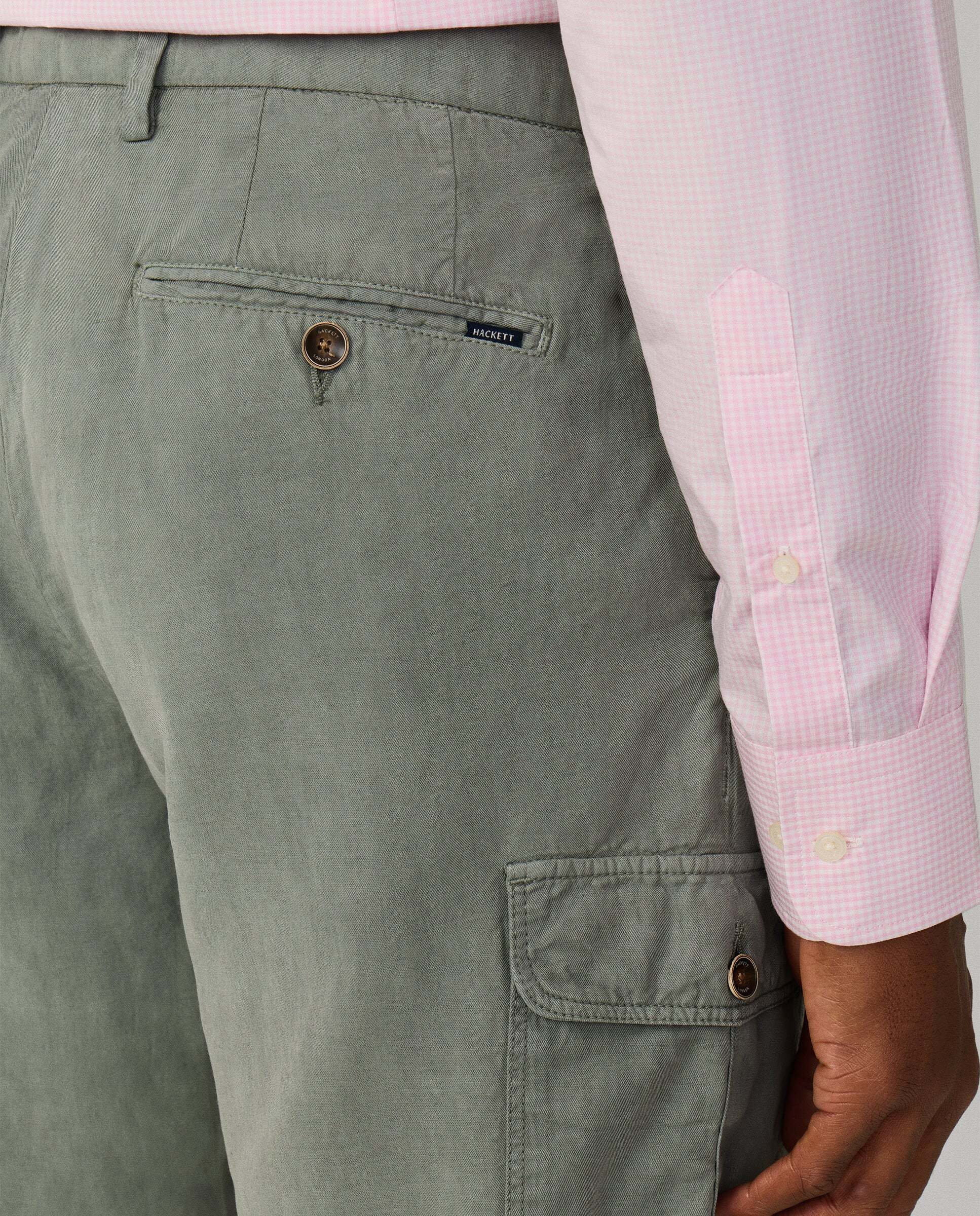 Bermuda de hombre cargo sanderson fit clásico - Hackett - Verde grisáceo Verde grisáceo-5