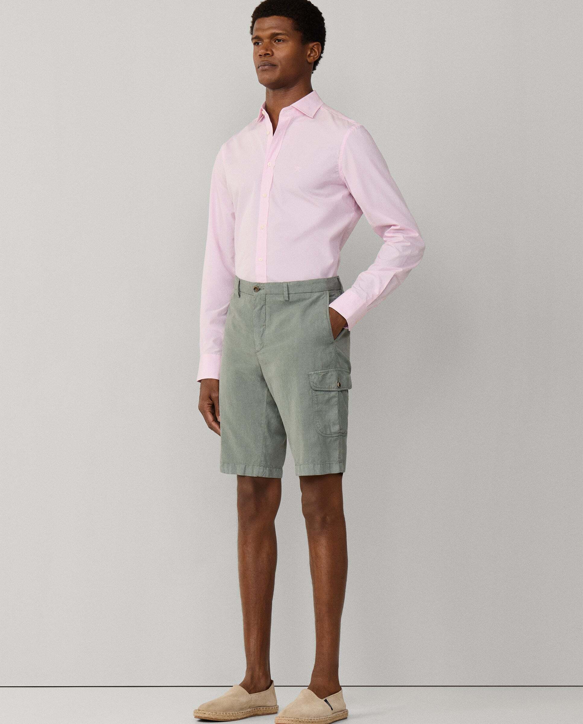 Bermuda de hombre cargo sanderson fit clásico - Hackett - Verde grisáceo Verde grisáceo-6