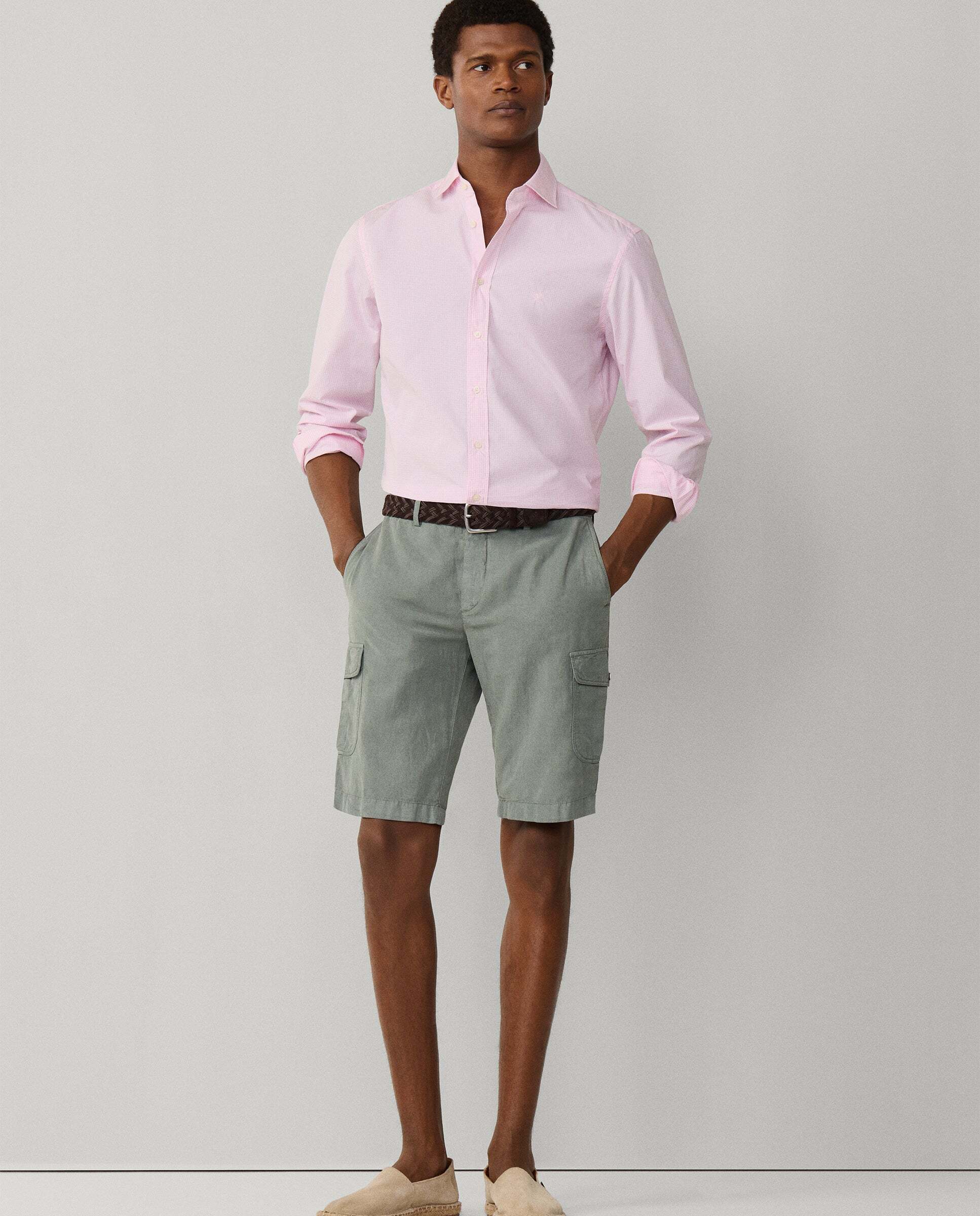 Bermuda de hombre cargo sanderson fit clásico - Hackett - Verde grisáceo Verde grisáceo-7
