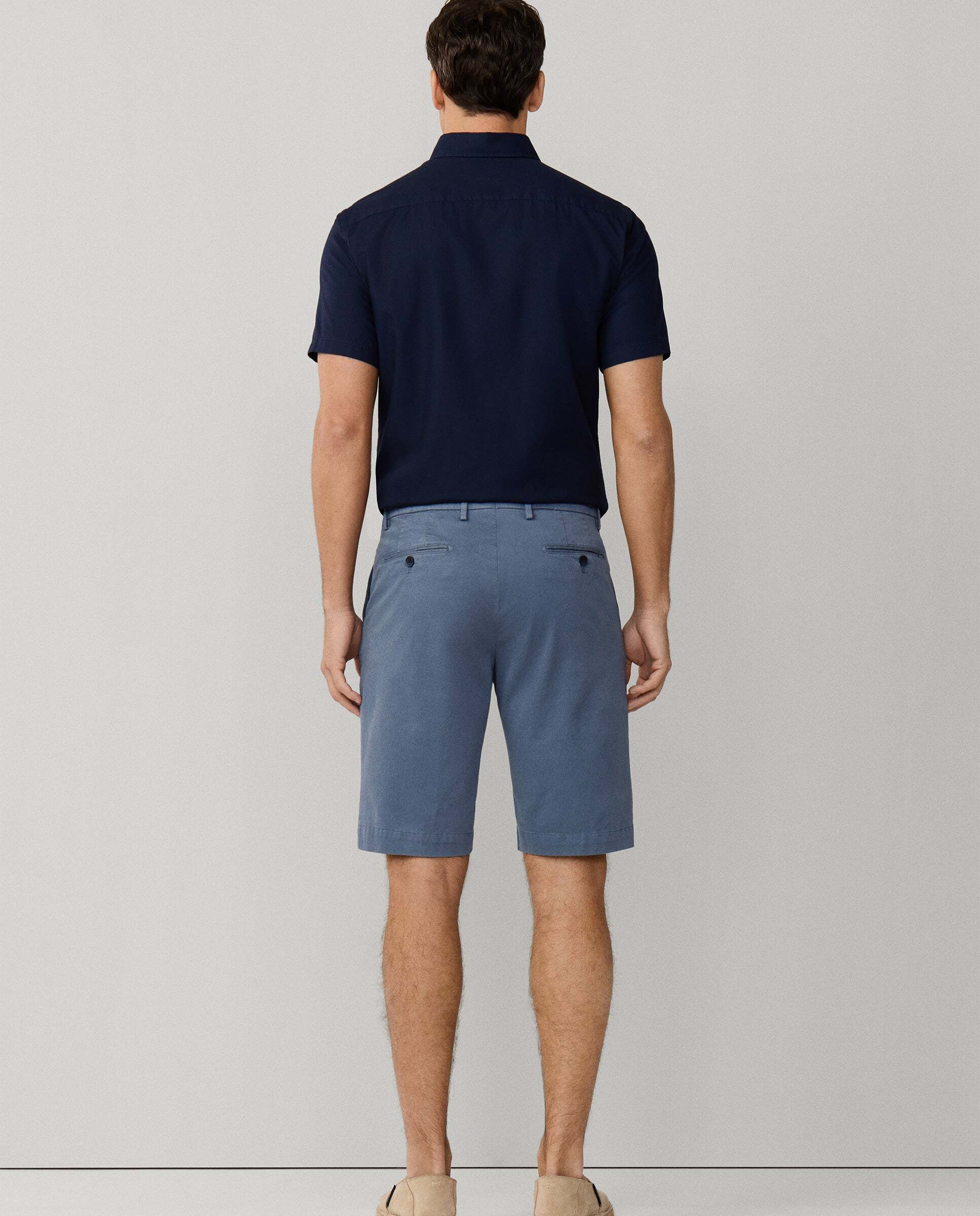 Bermuda chino de hombre sanderson fit tailored - Hackett - Azul grisáceo Azul grisáceo-3
