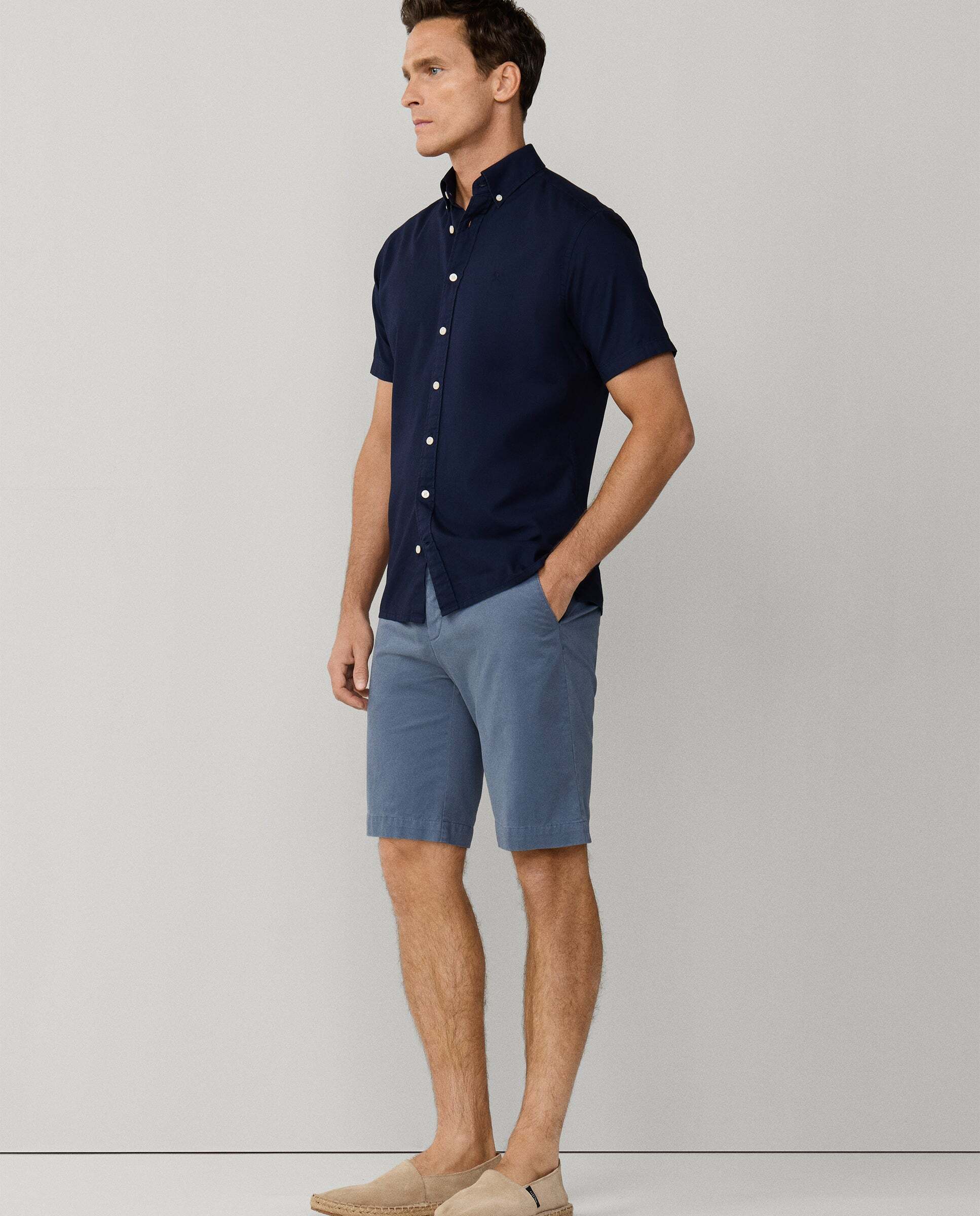 Bermuda chino de hombre sanderson fit tailored - Hackett - Azul grisáceo Azul grisáceo-6