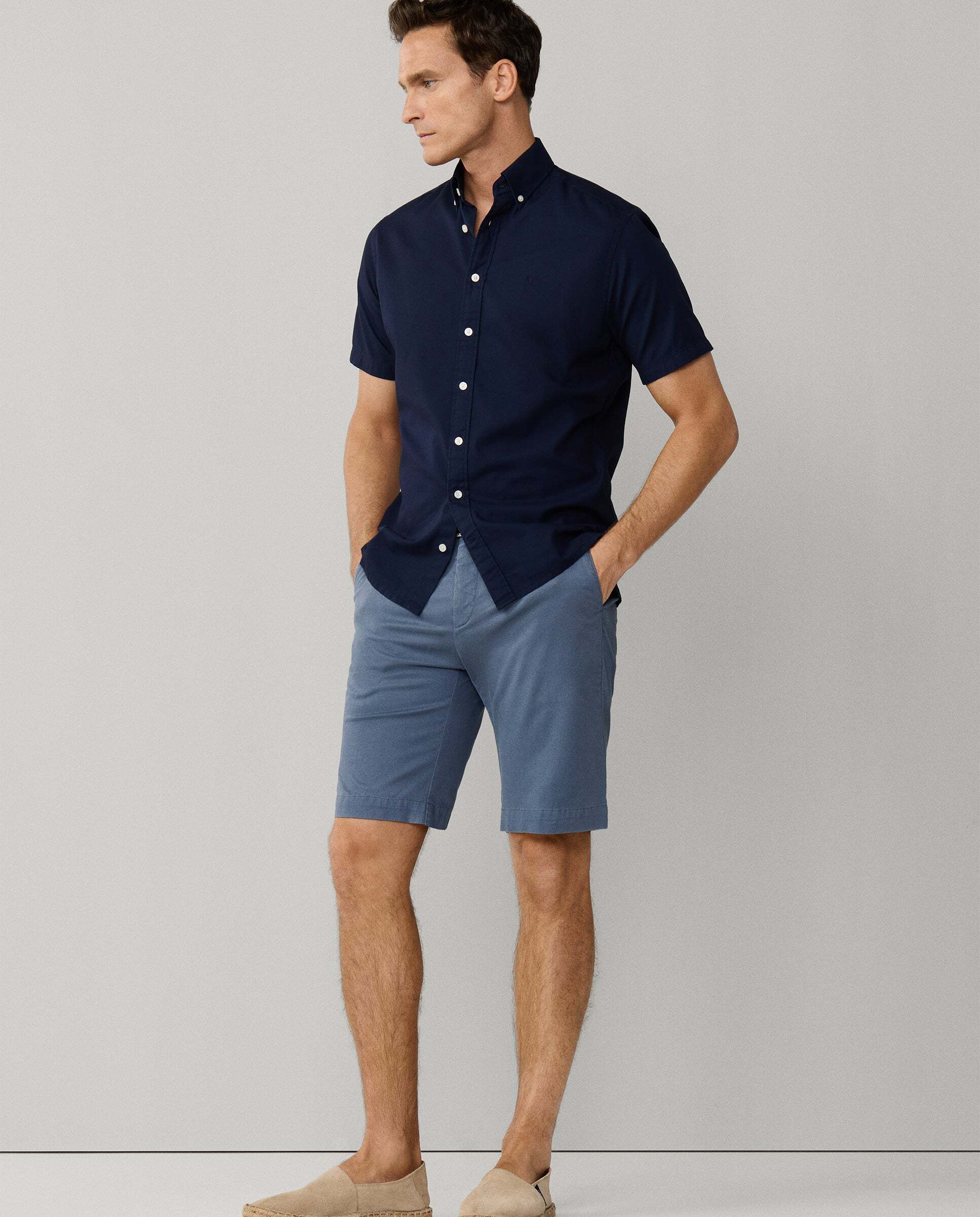 Bermuda chino de hombre sanderson fit tailored - Hackett - Azul grisáceo Azul grisáceo-7