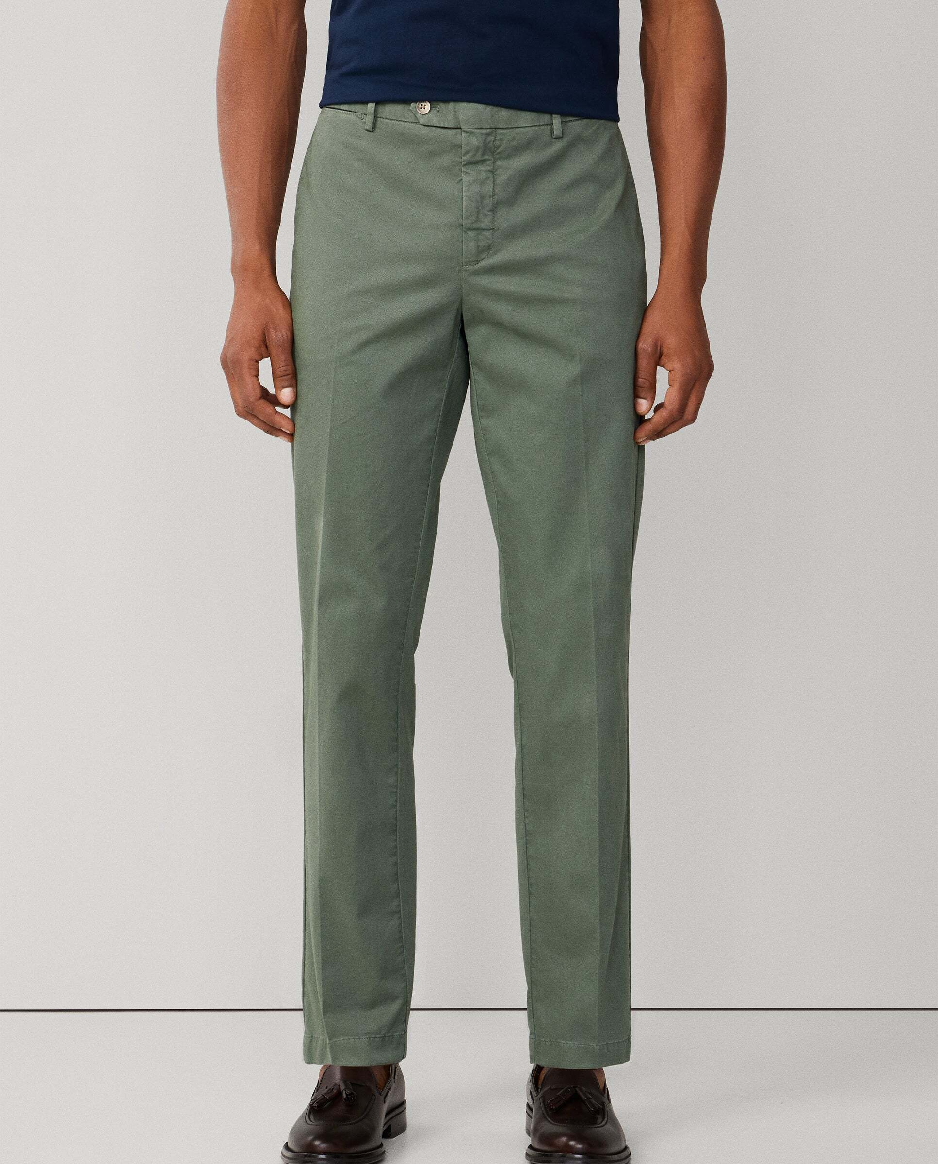 Chino sanderson algodón elástico fit tailored - Hackett - Verde grisáceo Verde grisáceo-2