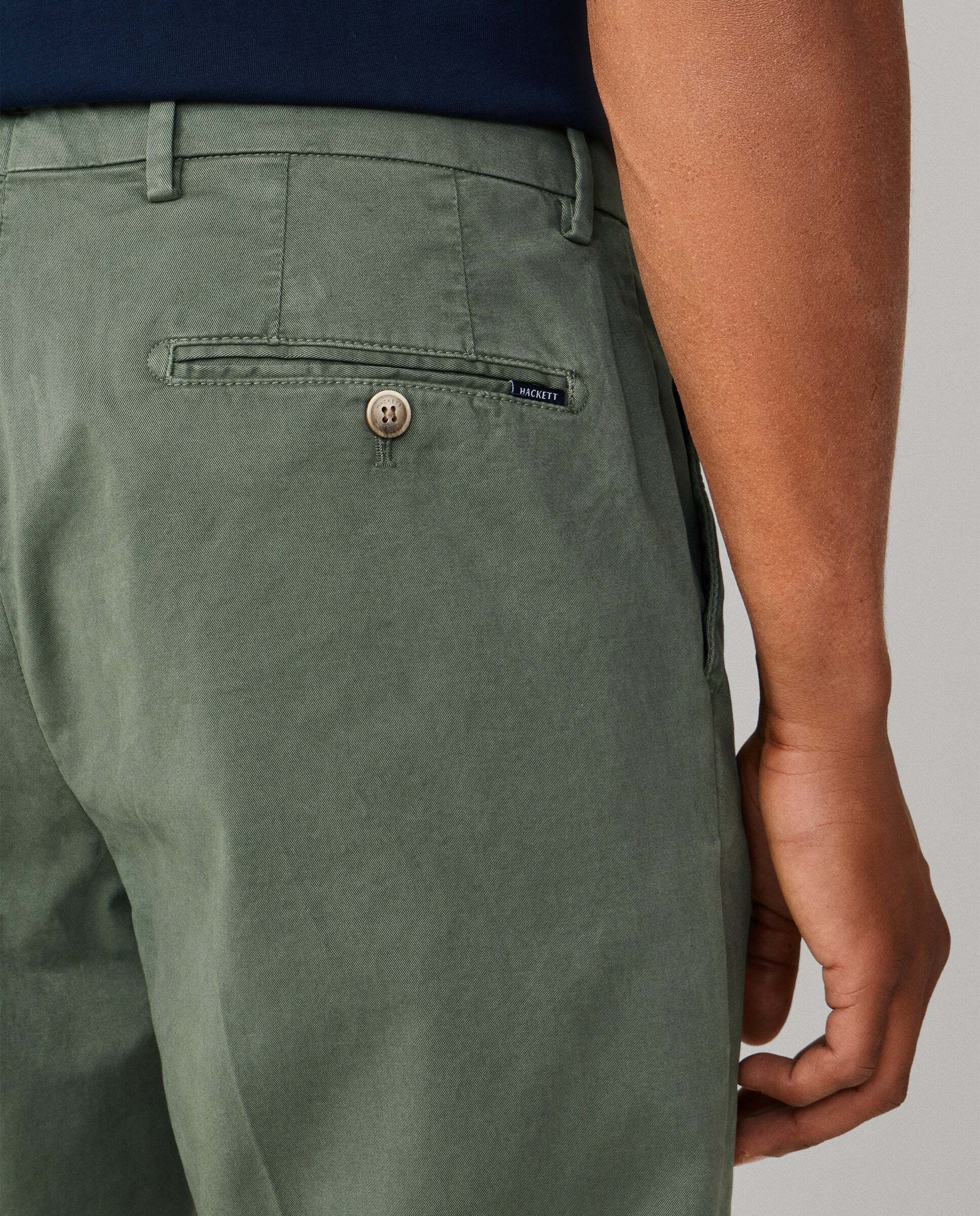 Chino sanderson algodón elástico fit tailored - Hackett - Verde grisáceo Verde grisáceo-5