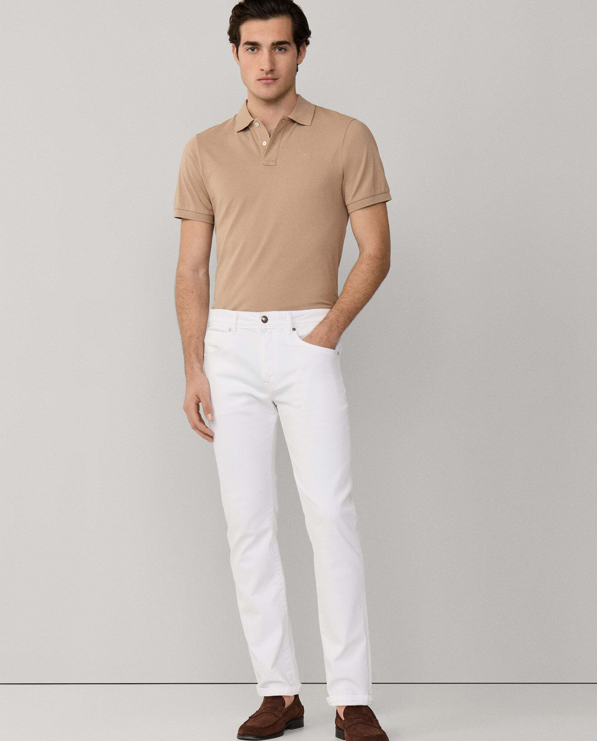 Hackett - Vaqueros de hombre ecru fit clásico.