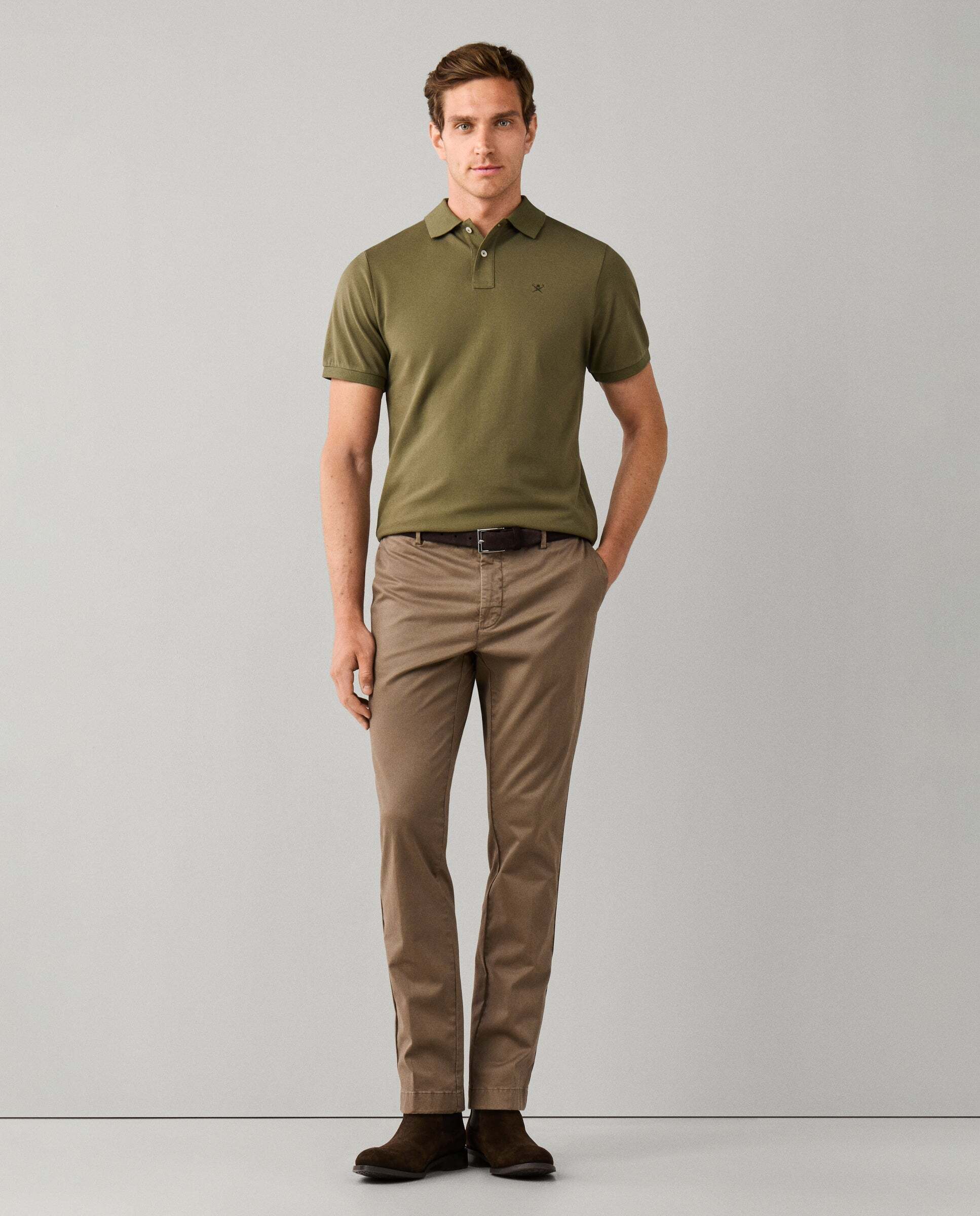 Chino kensington algodón elástico fit slim - Hackett - Natural Natural-1