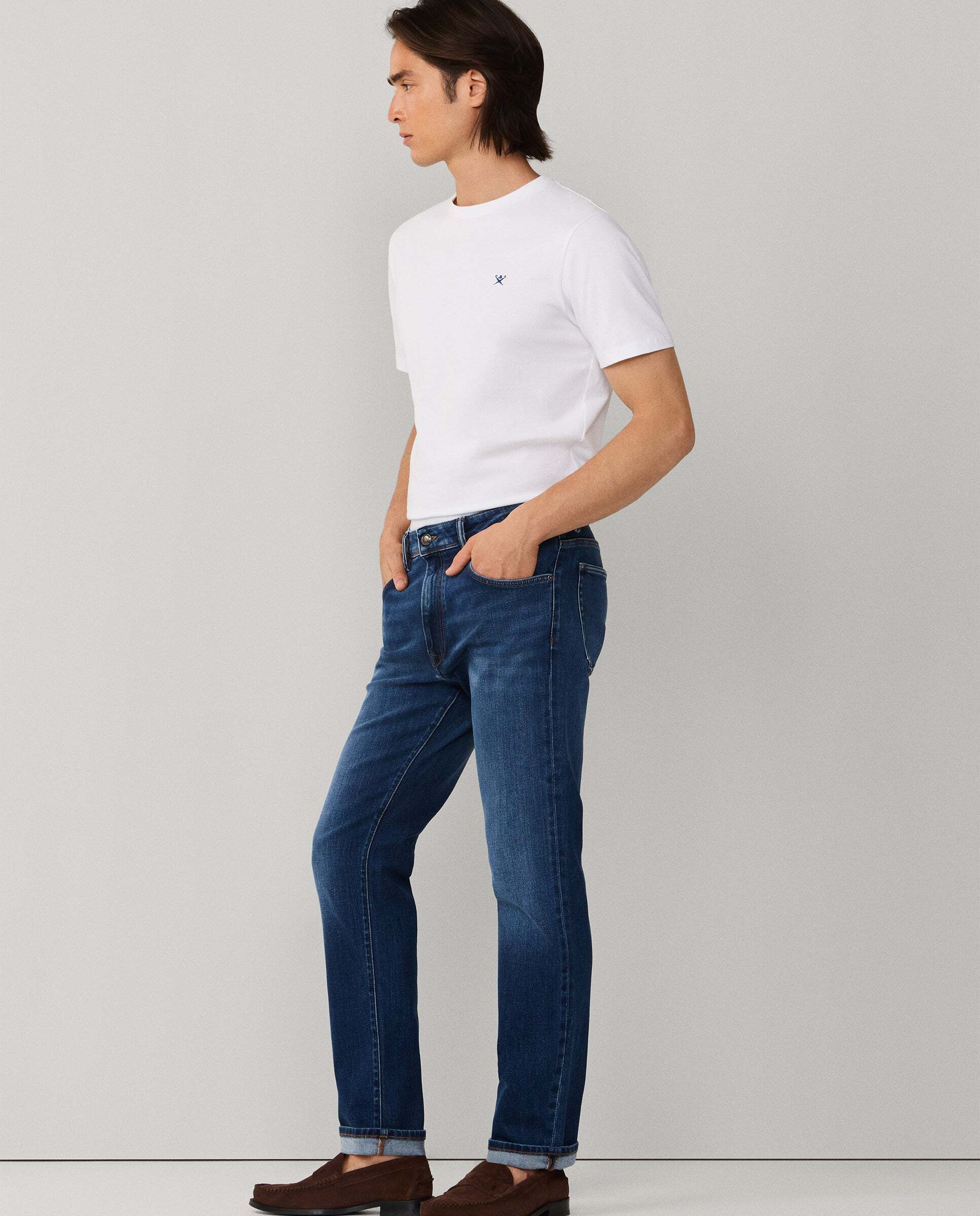 Imagen 6 de Vaqueros elásticos lavado vintage fit slim - Hackett - Azul Azul