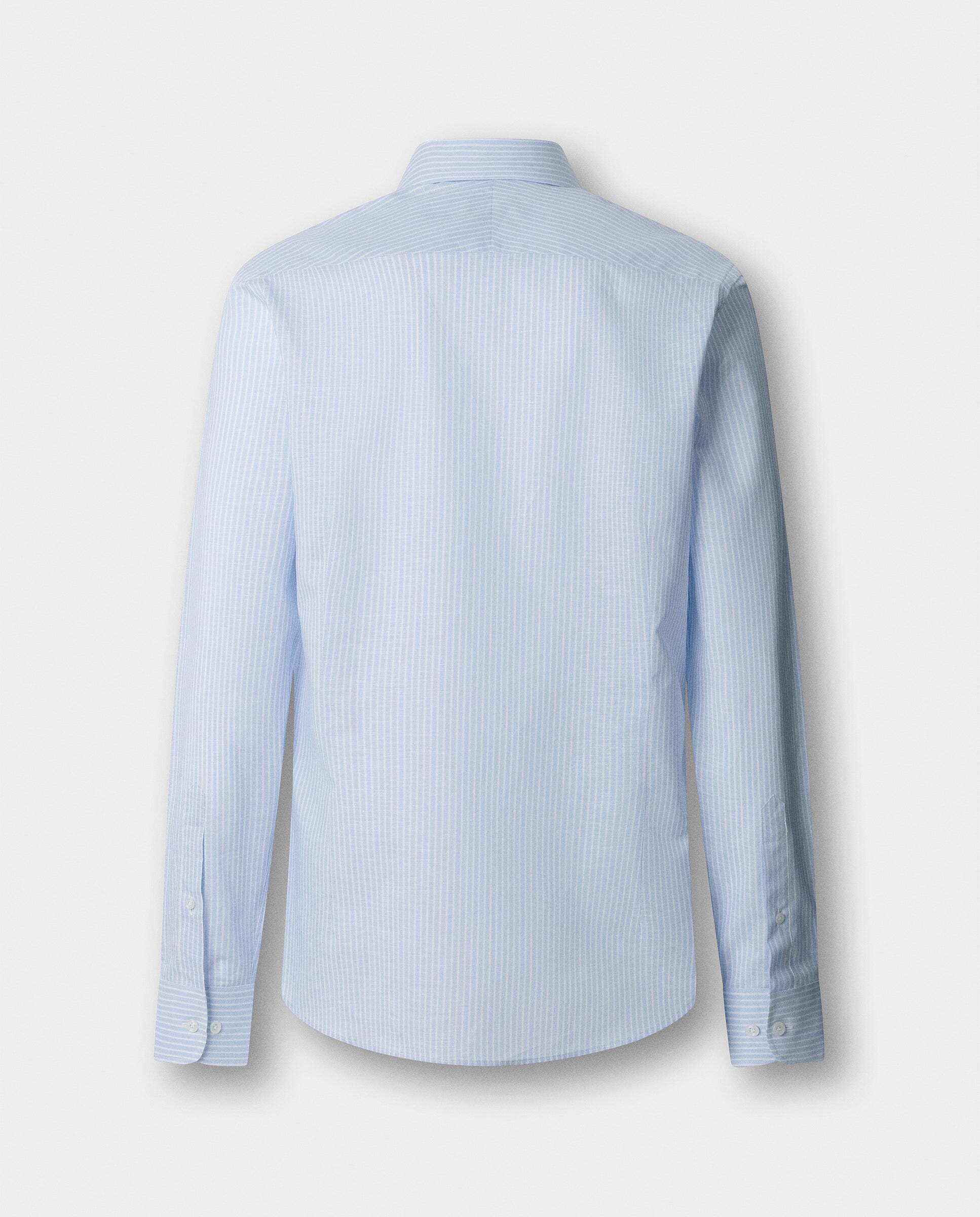 Camisa formal rayas mezcla de lino fit tailored - Hackett - Azul claro Azul claro-9