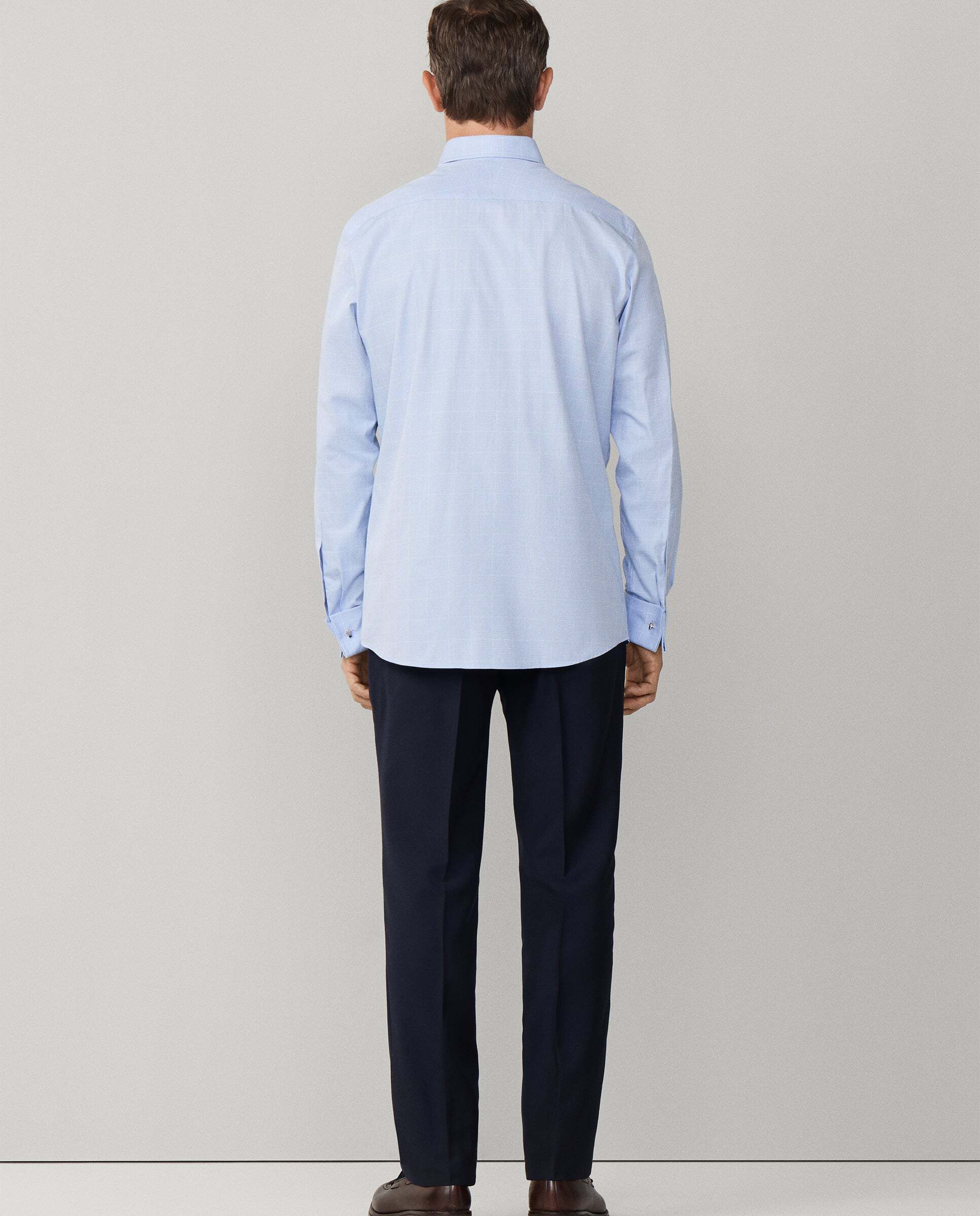 Camisa de hombre formal príncipe de gales fit clásico - Hackett - Azul Azul-3