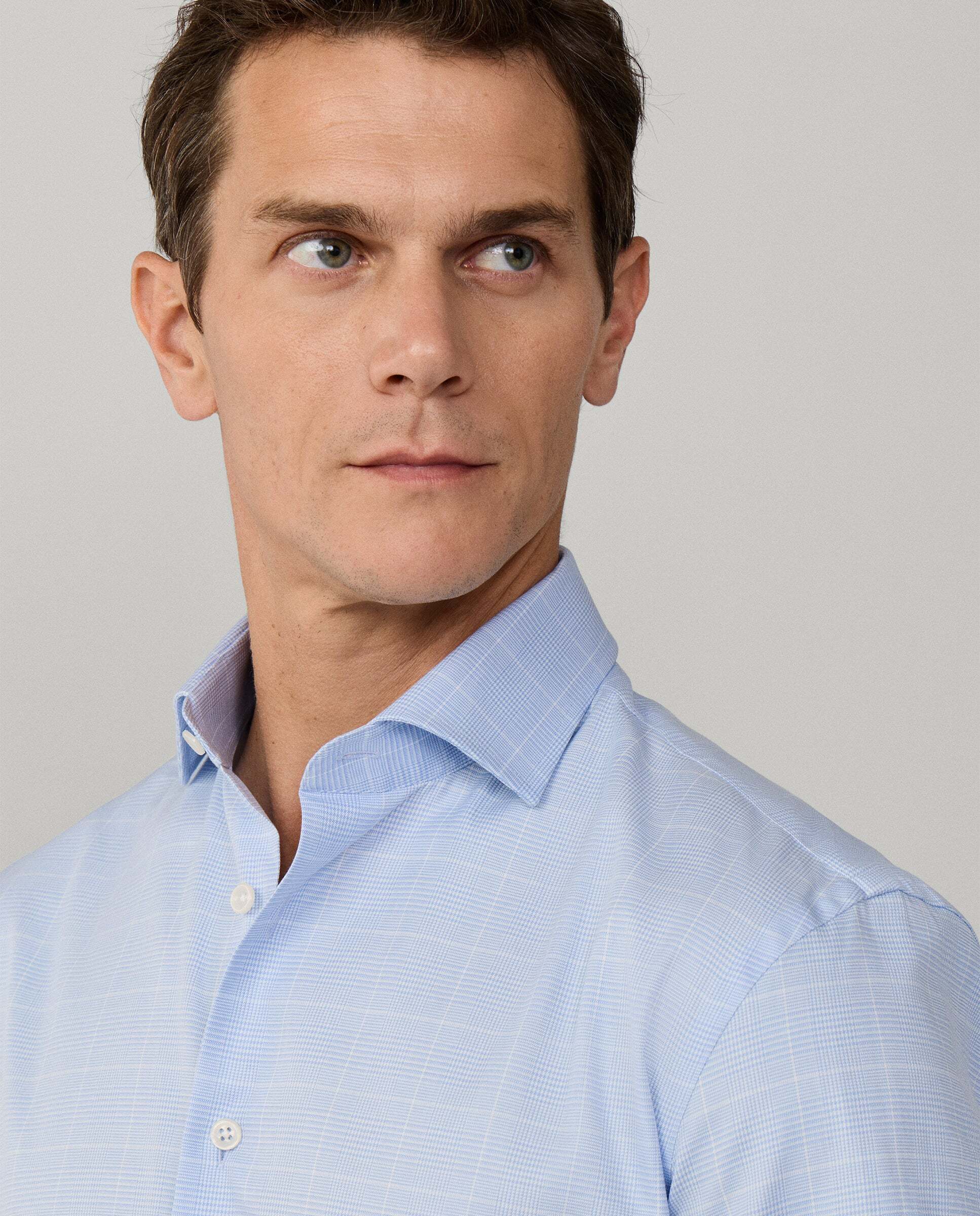 Camisa de hombre formal príncipe de gales fit clásico - Hackett - Azul Azul-4