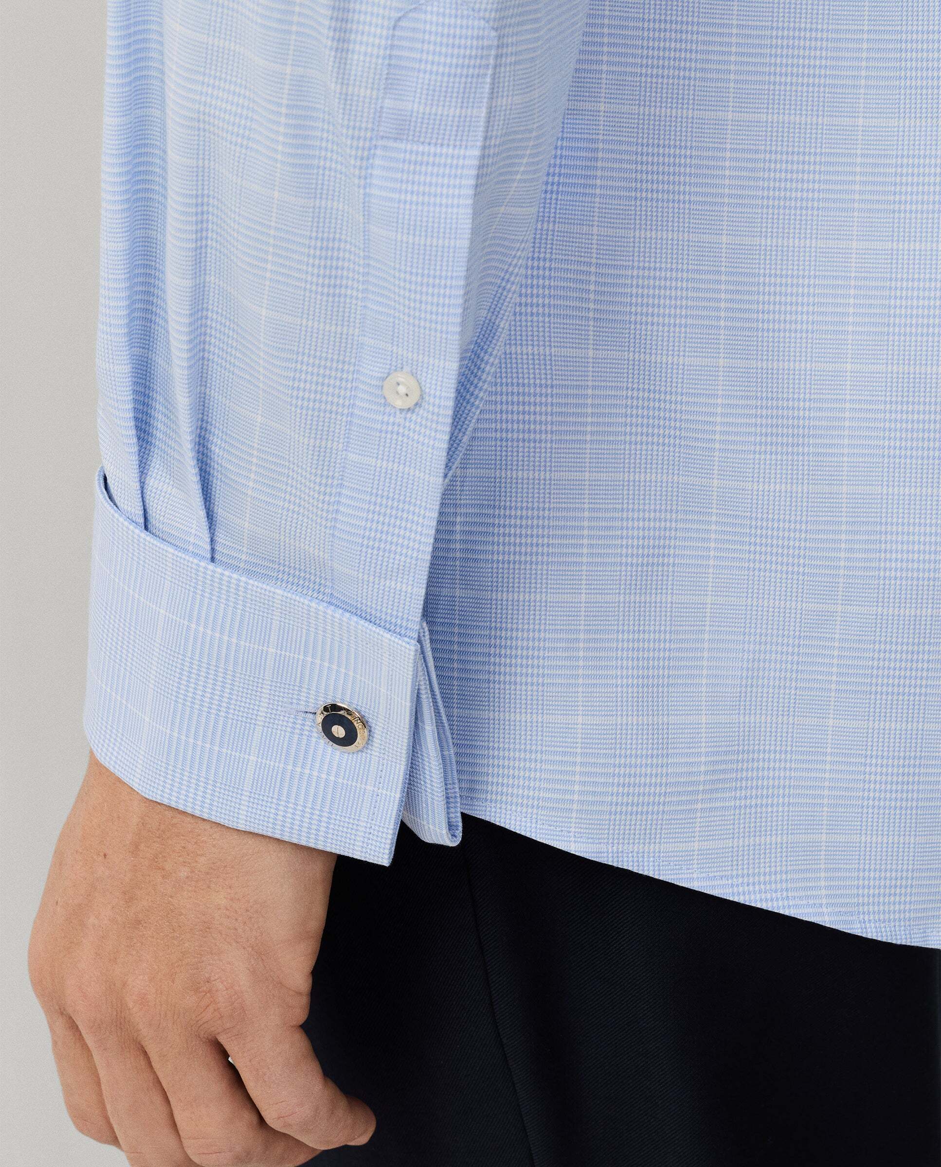 Camisa de hombre formal príncipe de gales fit clásico - Hackett - Azul Azul-5