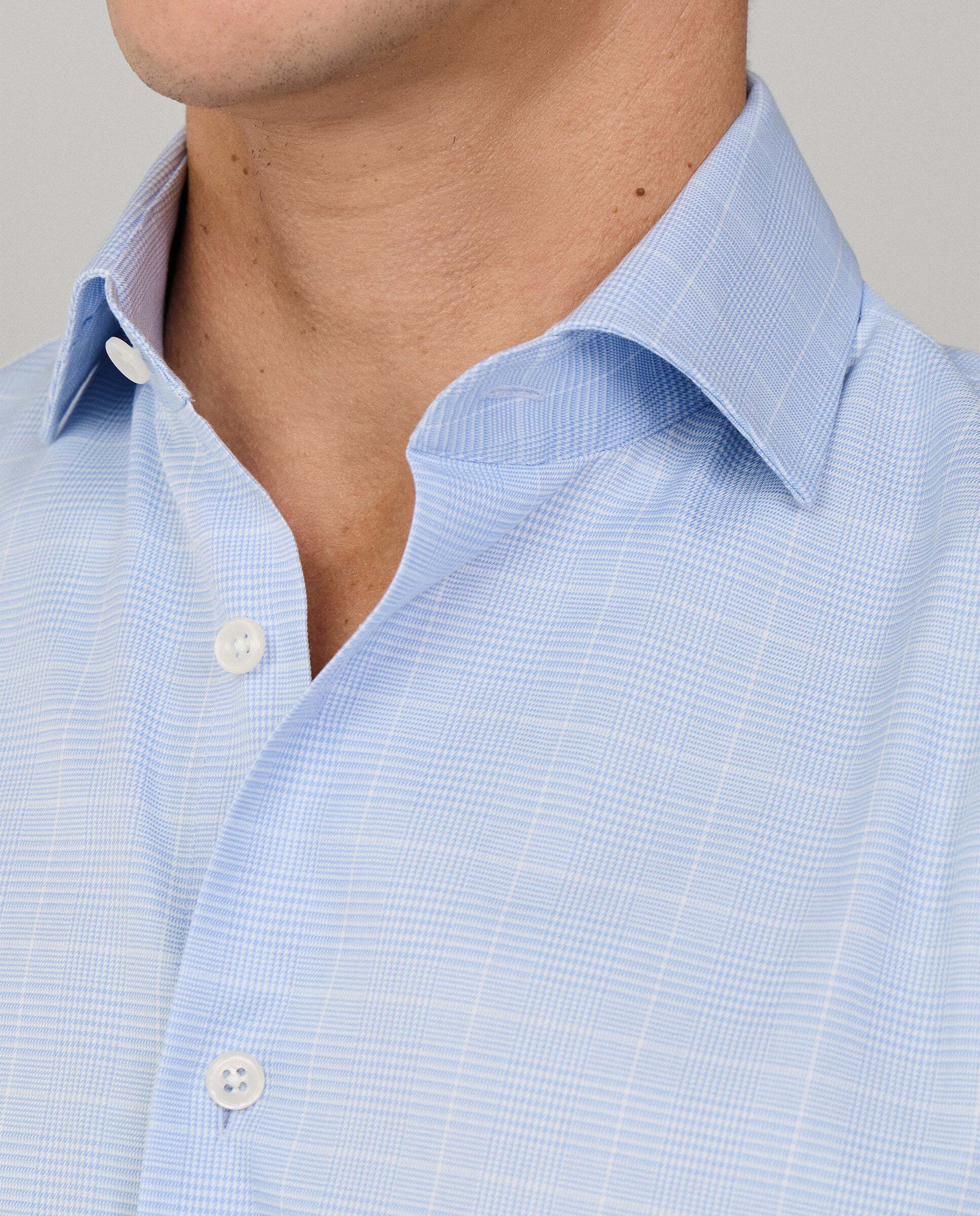 Camisa de hombre formal príncipe de gales fit clásico - Hackett - Azul Azul-6