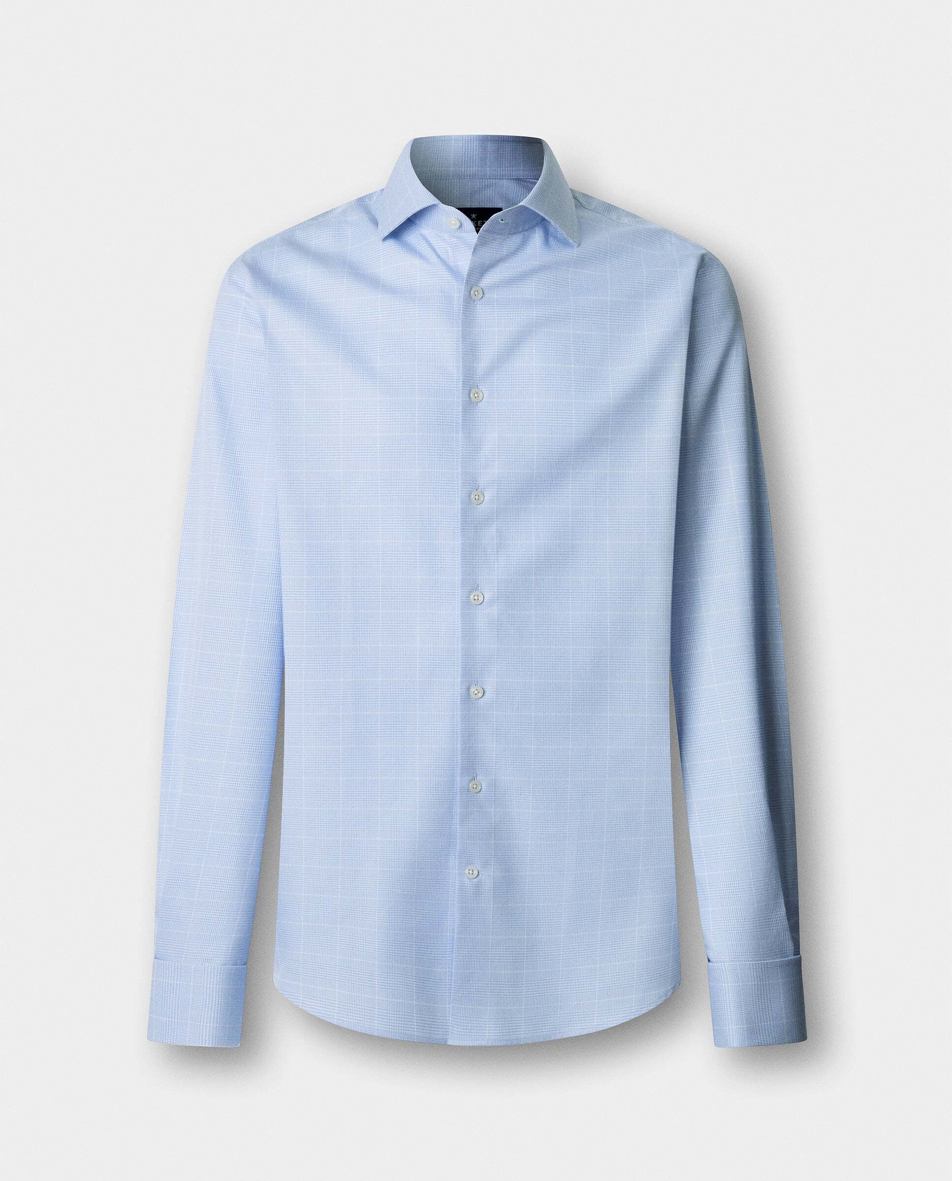 Camisa de hombre formal príncipe de gales fit clásico - Hackett - Azul Azul-10