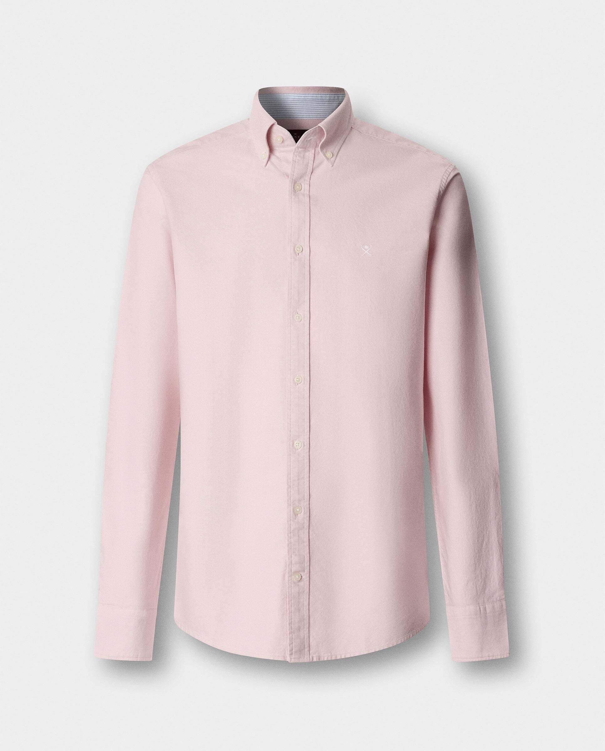 Camisa oxford de hombre con logo fit clásico - Hackett - Rosa pastel Rosa pastel-10