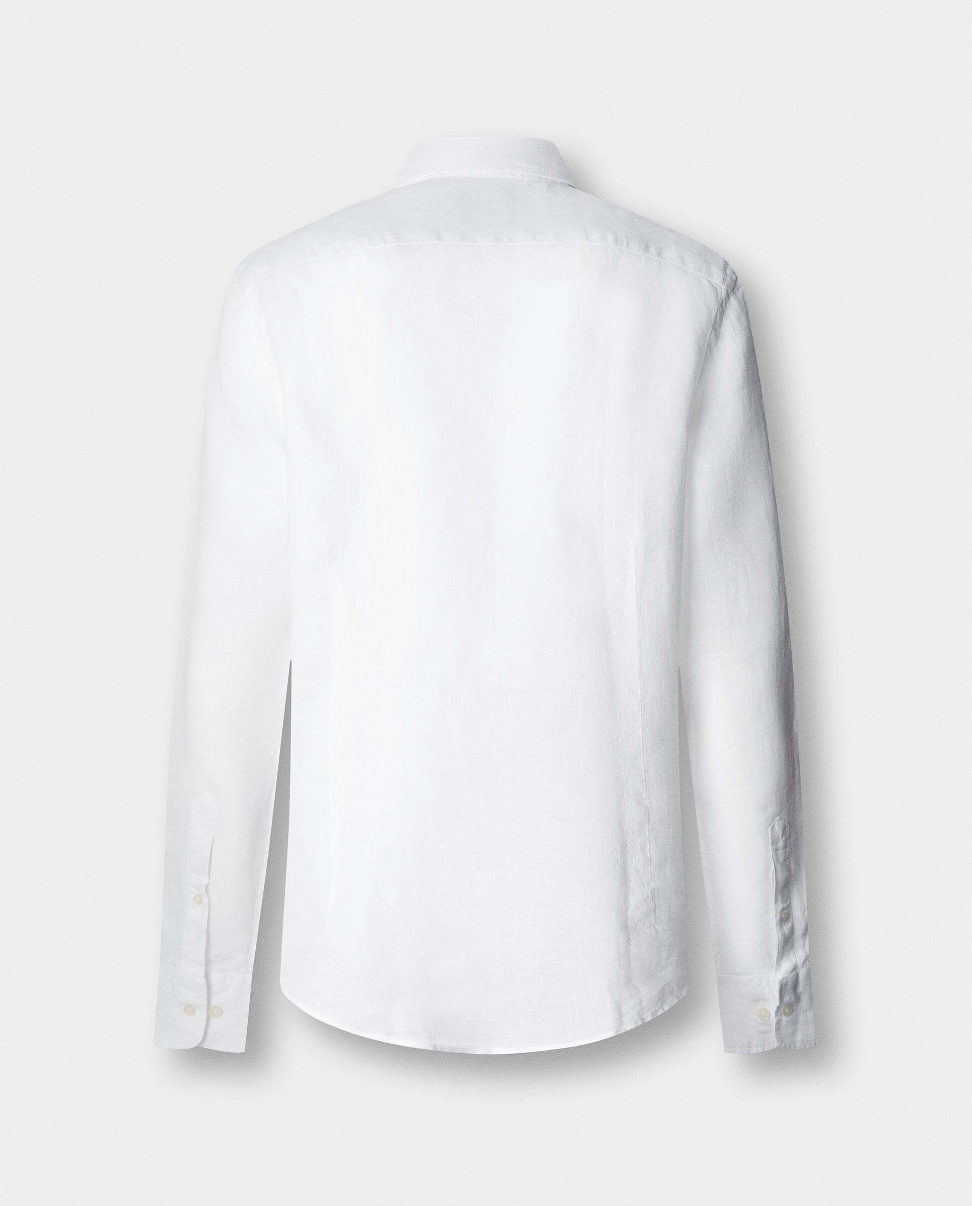 Camisa de hombre de lino teñida en prenda fit tailored - Hackett - Blanco Blanco-8