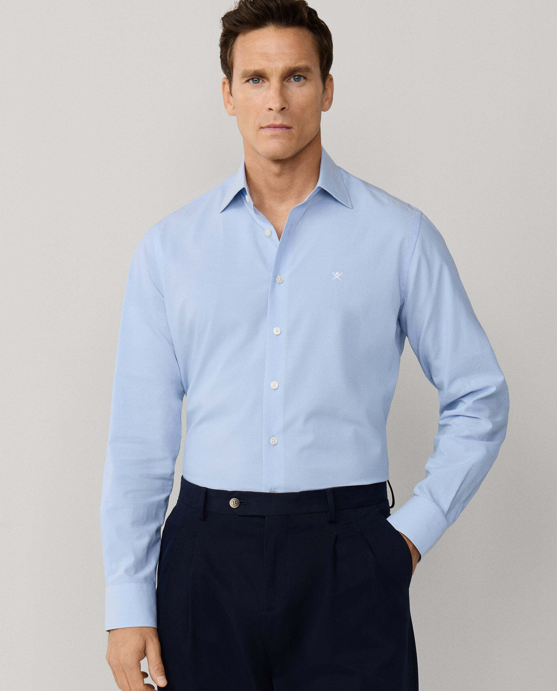 Imagen 0 de Camisa de hombre sólida fit clásico Azul claro