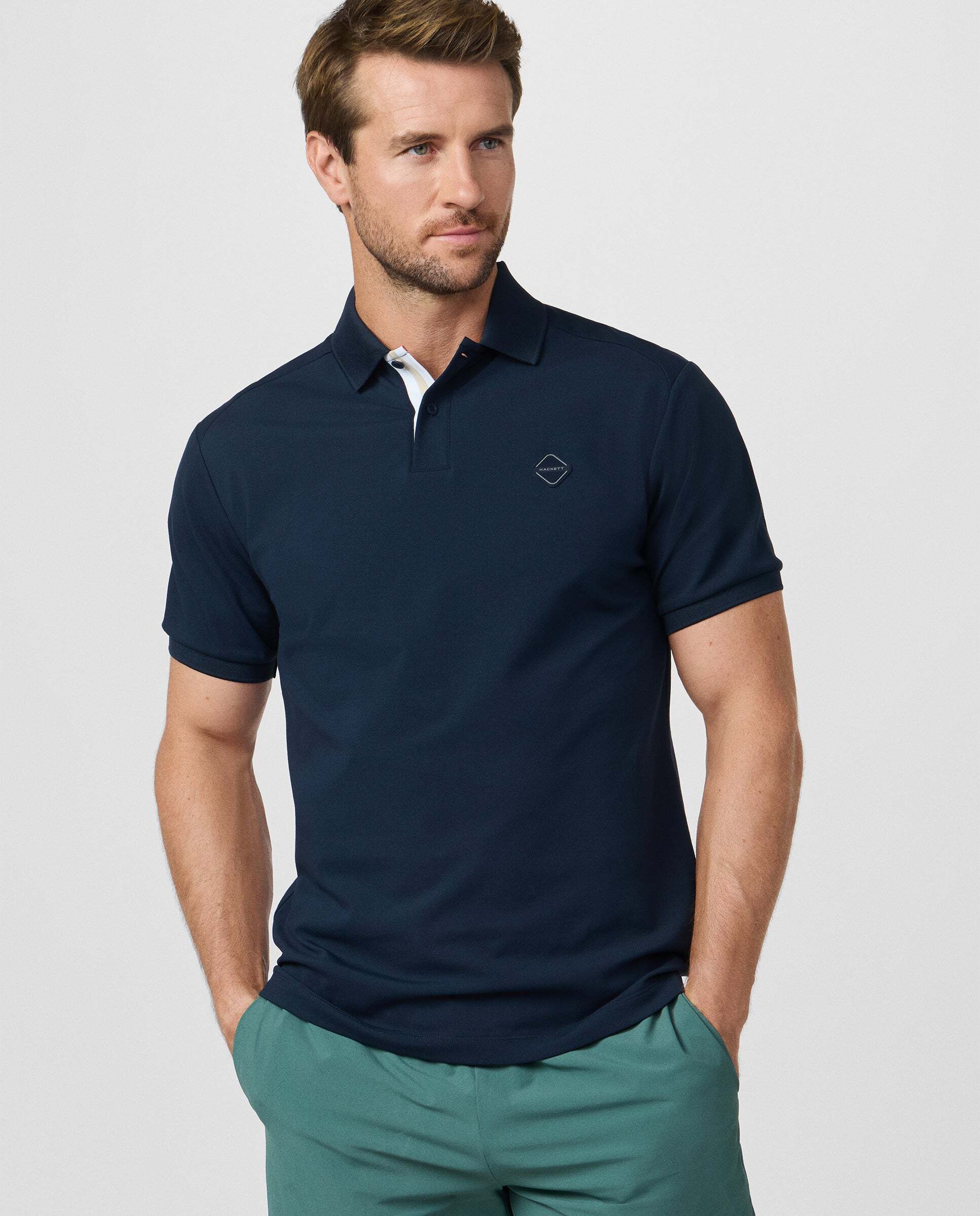Hackett - Polo manga corta con logo fit clásico.