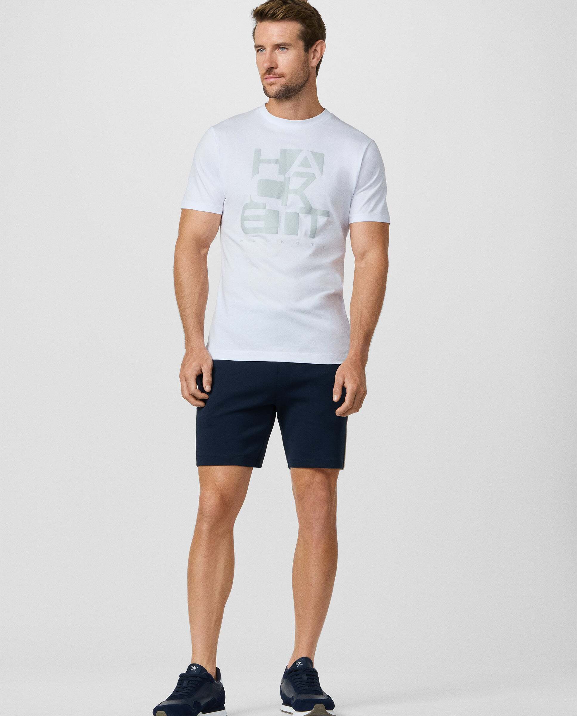 Bermudas de hombre de felpa con logo - Hackett - Azul marino Azul marino-2