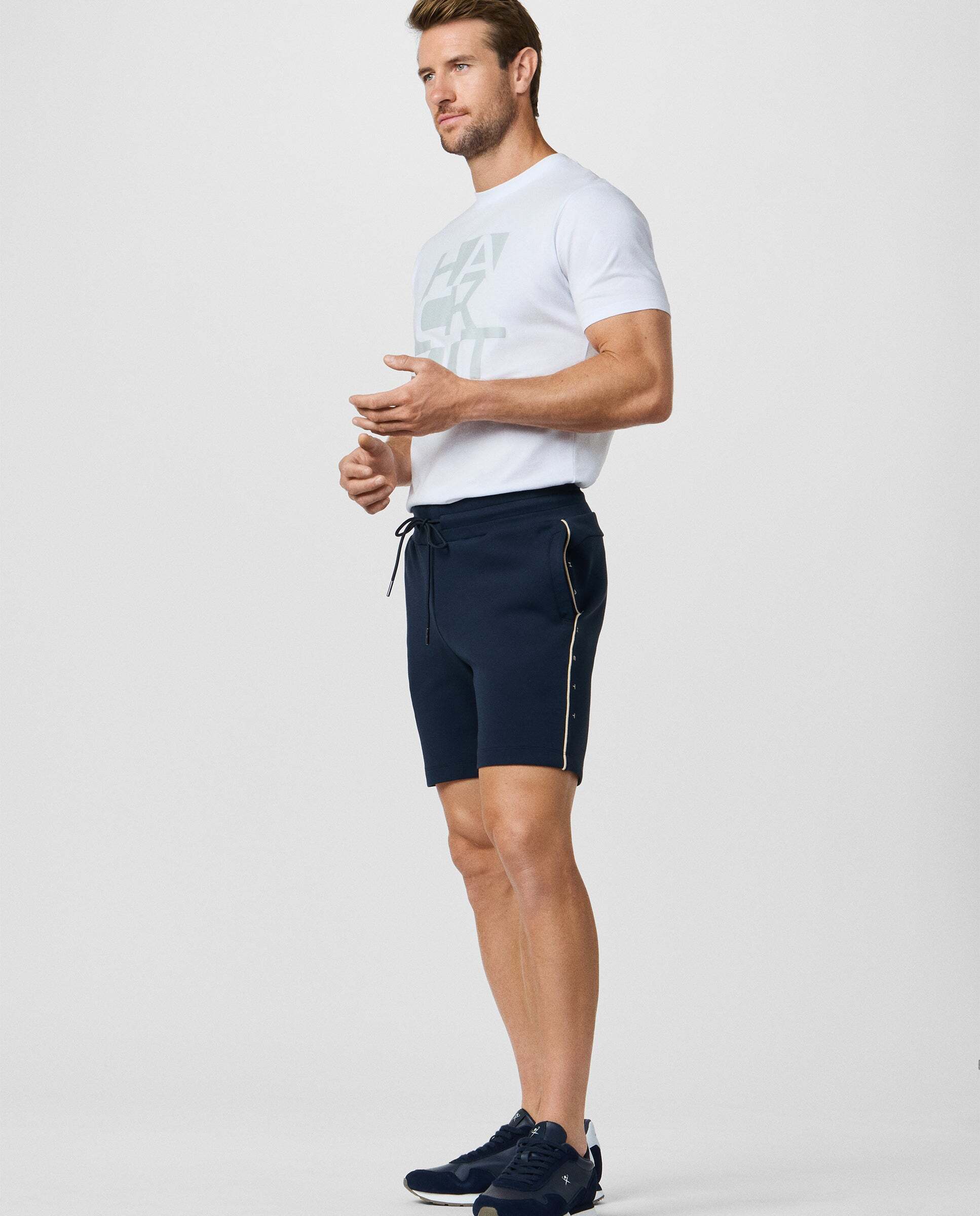 Bermudas de hombre de felpa con logo - Hackett - Azul marino Azul marino-6