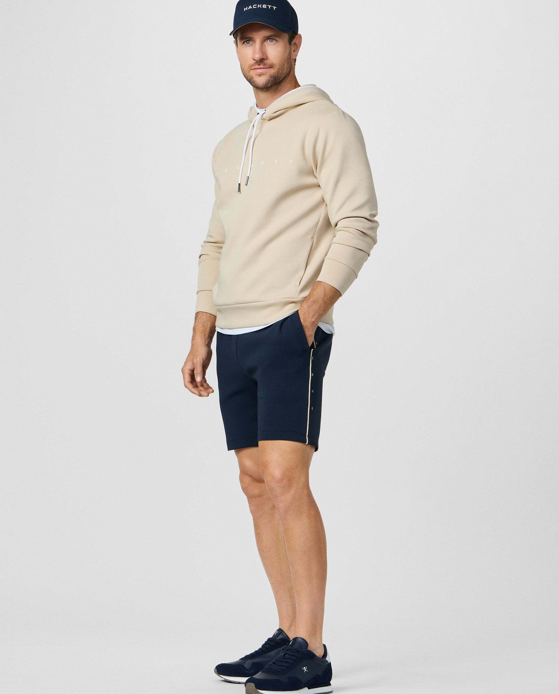 Bermudas de hombre de felpa con logo - Hackett - Azul marino Azul marino-7