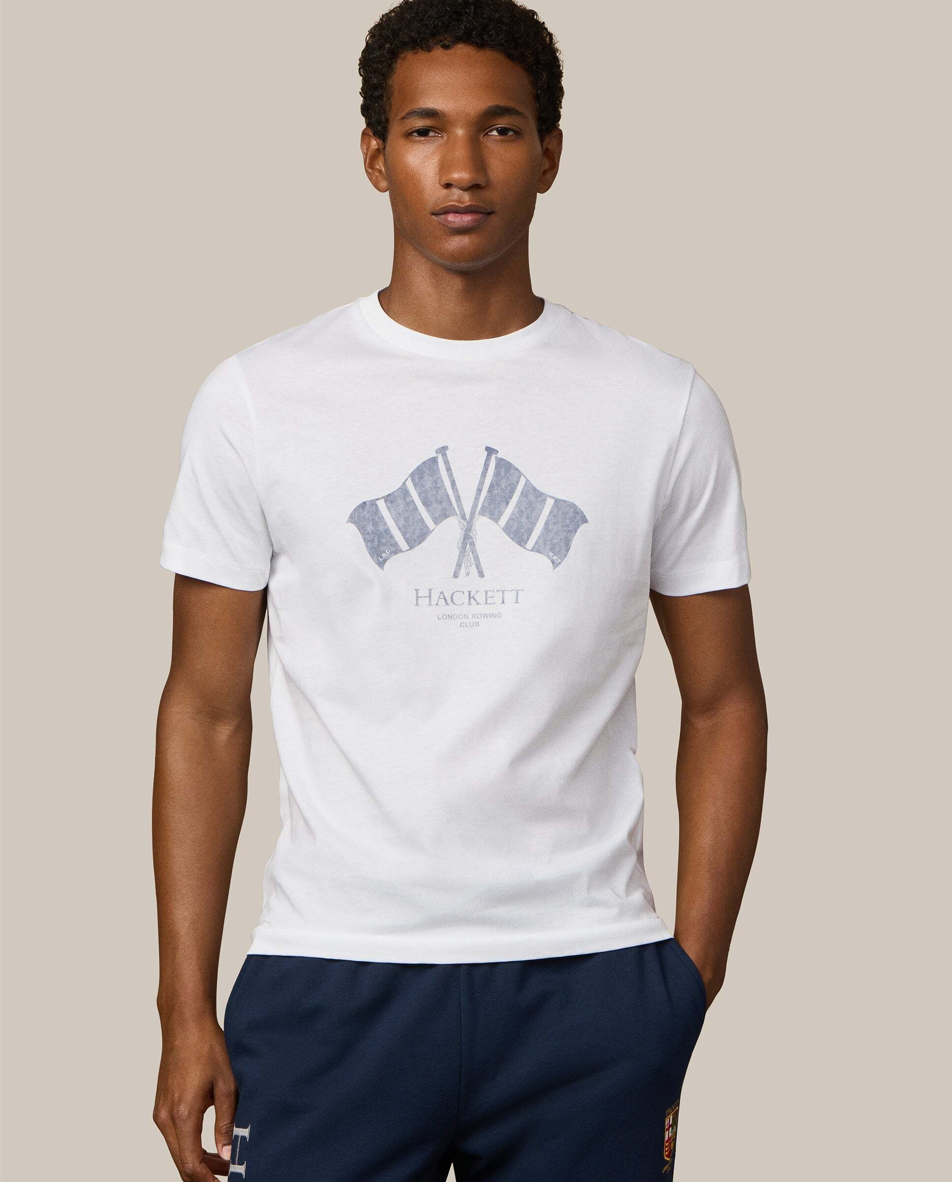 Hackett - Camiseta de hombre lrc bandera de manga corta fit clásico.