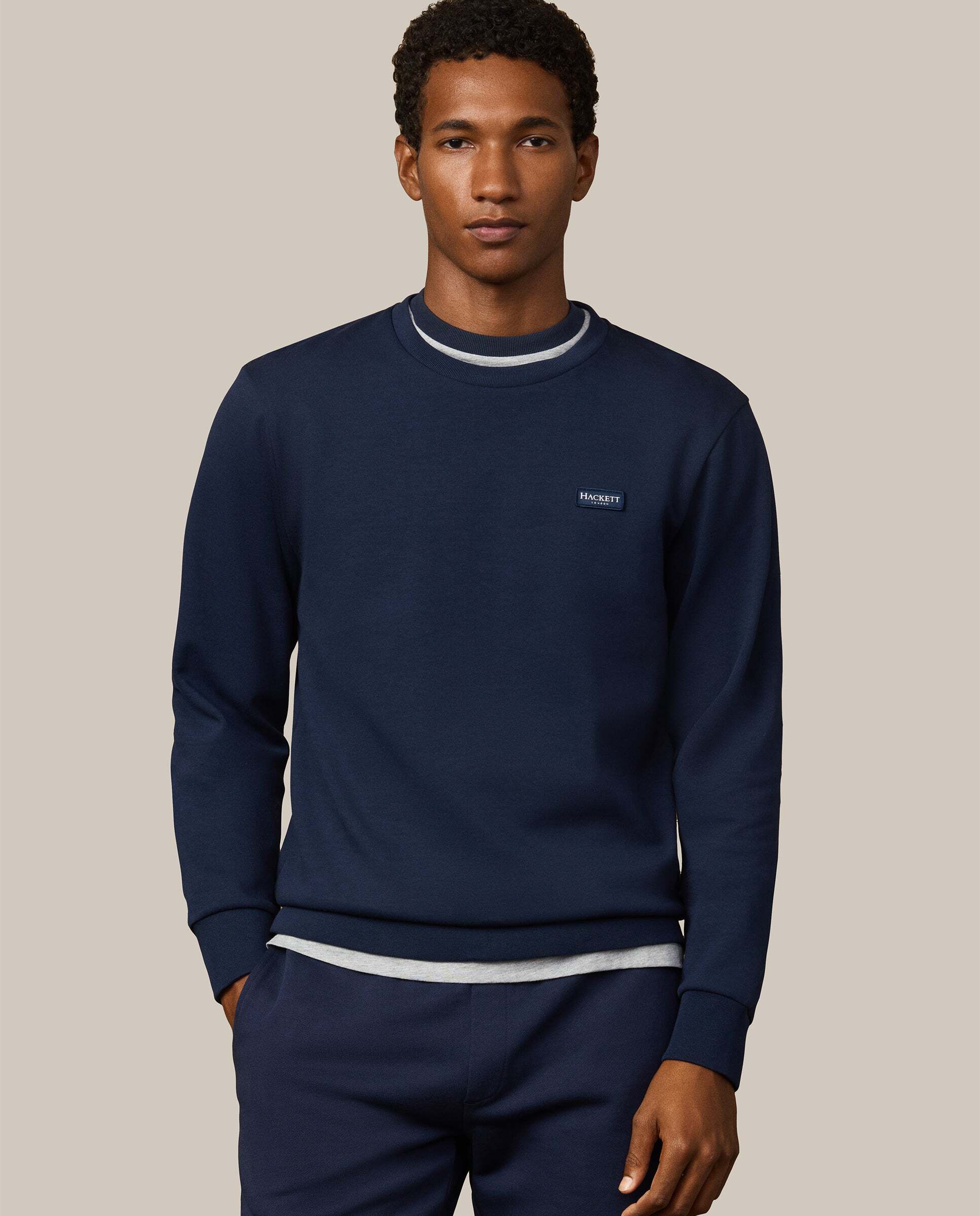 Hackett - Sudadera de hombre cuello redondo con logo.