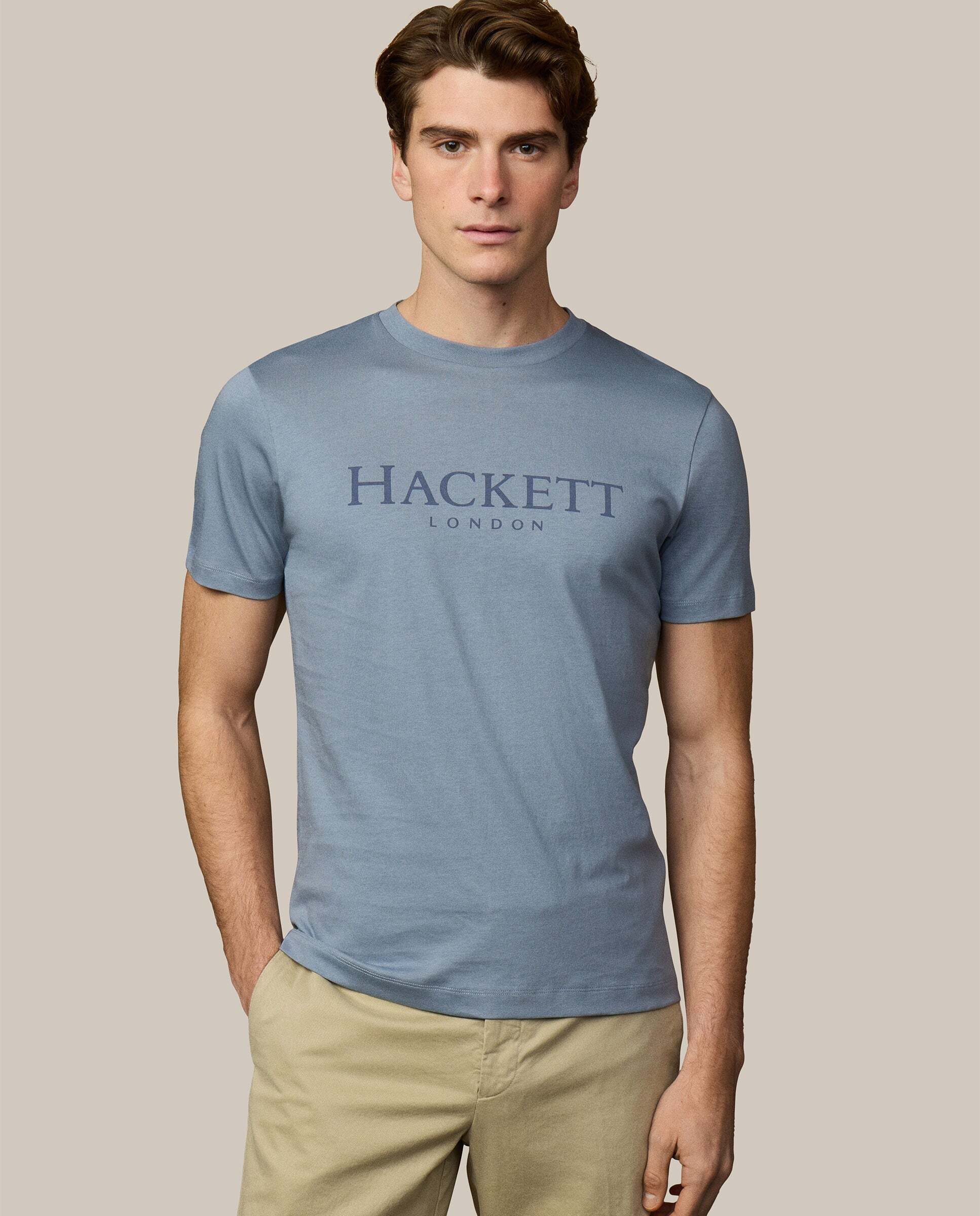 Hackett - Camiseta de hombre manga corta con logo fit clásico.