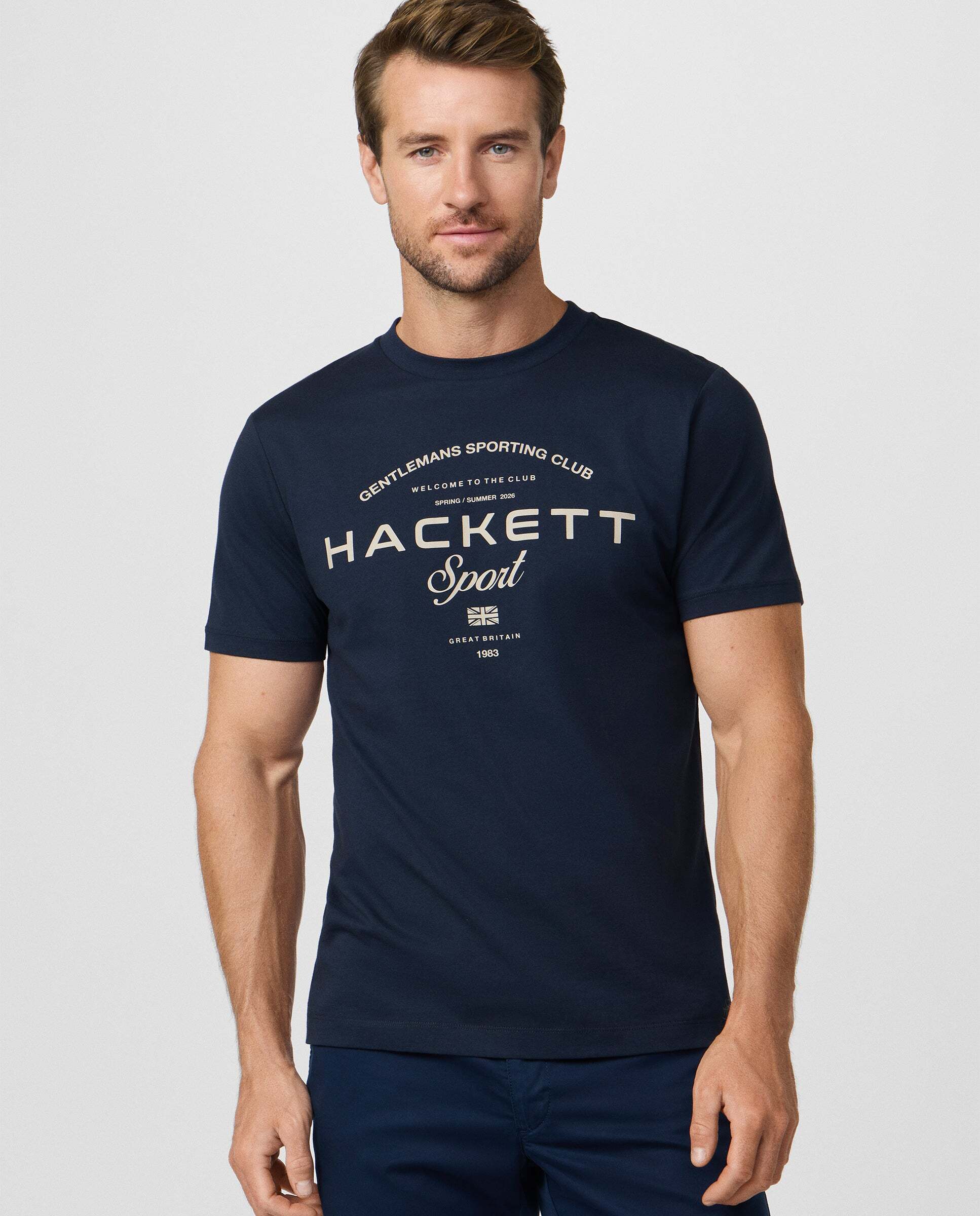 Hackett - Camiseta de hombre gráfico club con logo fit clásico.