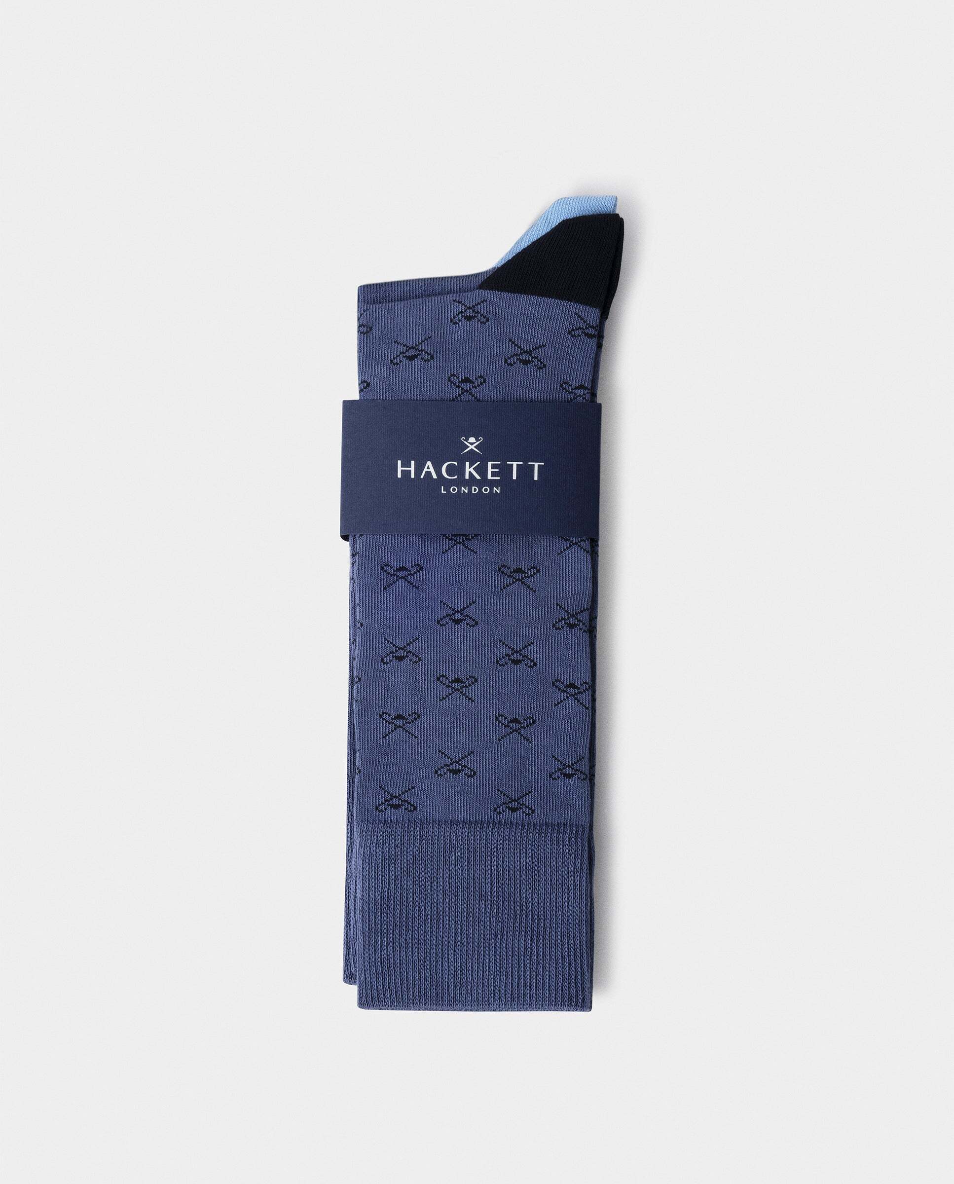 Pack de hombre de dos calcetines con logo - Hackett - Azul oscuro Azul claro-3