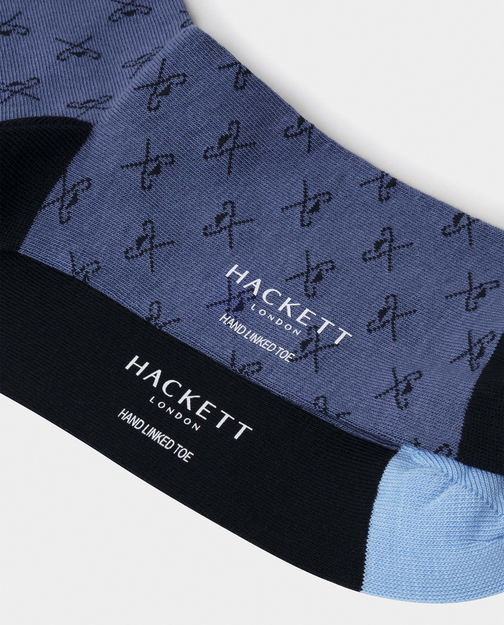 Pack de hombre de dos calcetines con logo - Hackett - Azul oscuro Azul claro-2