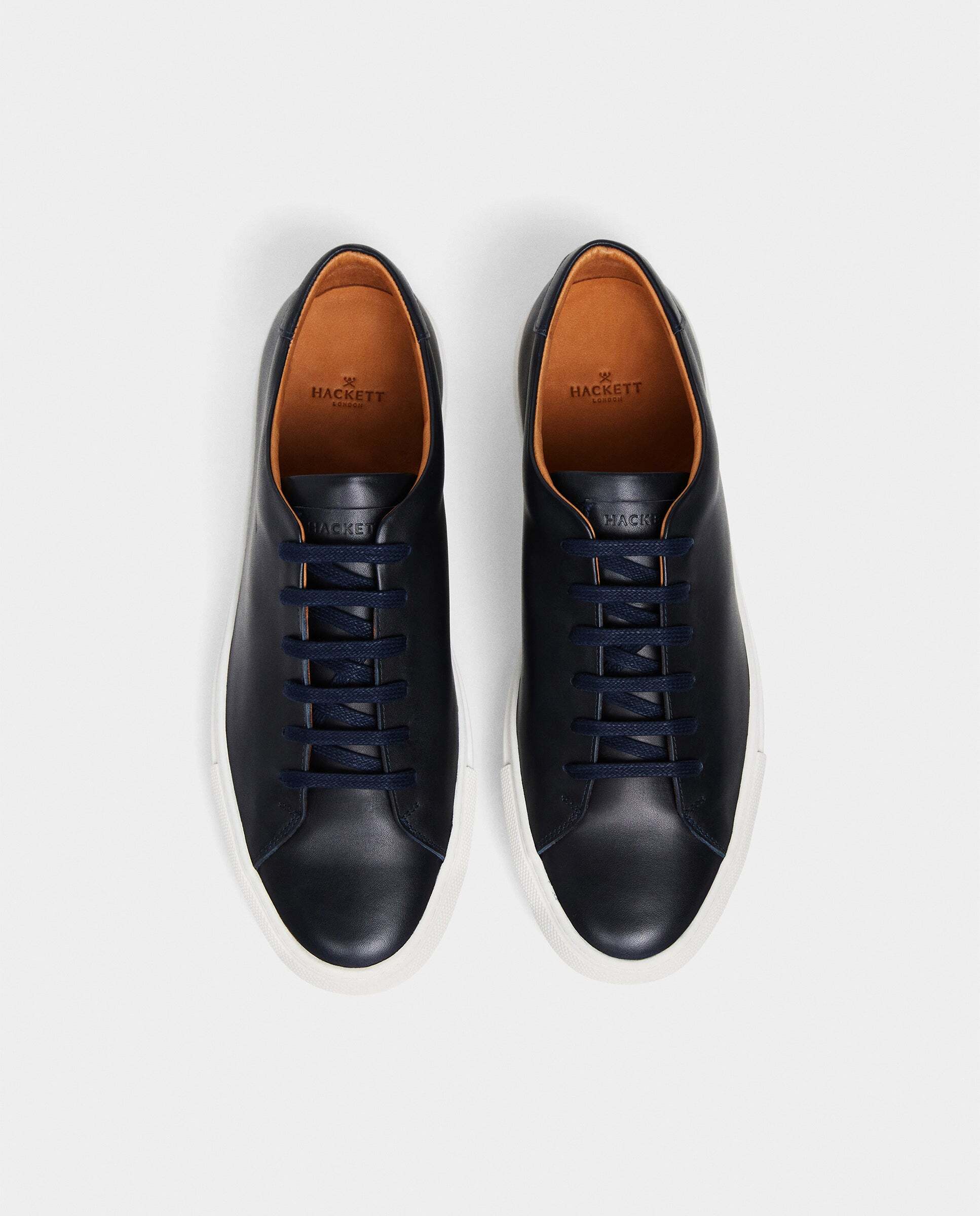Zapatillas urbanas de piel idol derby - Hackett - Azul marino Azul marino-3