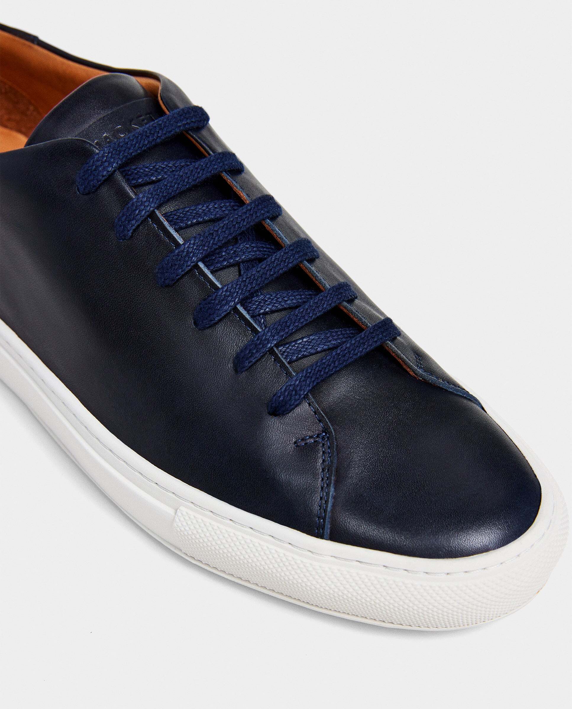 Zapatillas urbanas de piel idol derby - Hackett - Azul marino Azul marino-5
