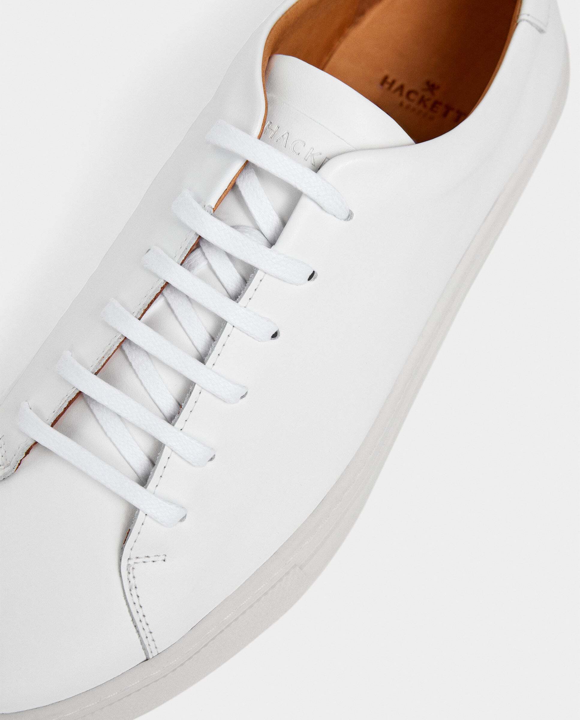 Zapatillas urbanas de piel idol derby - Hackett - Blanco Blanco-5