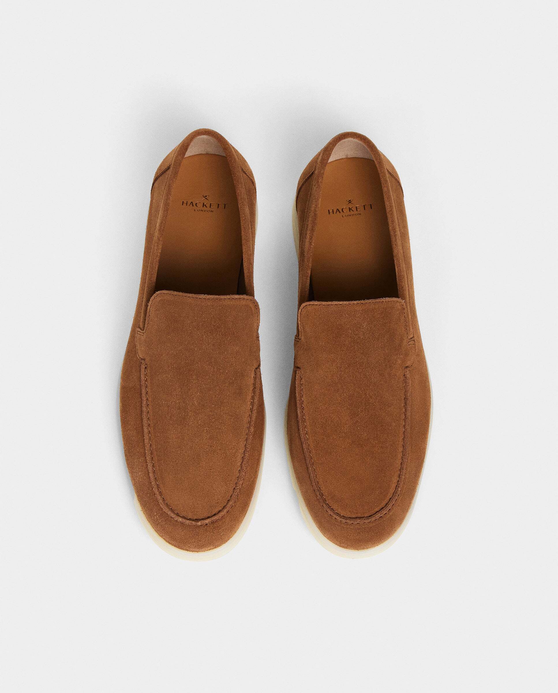Mocasines de ante de hombre con suela de goma - Hackett - Nuez Nuez-3