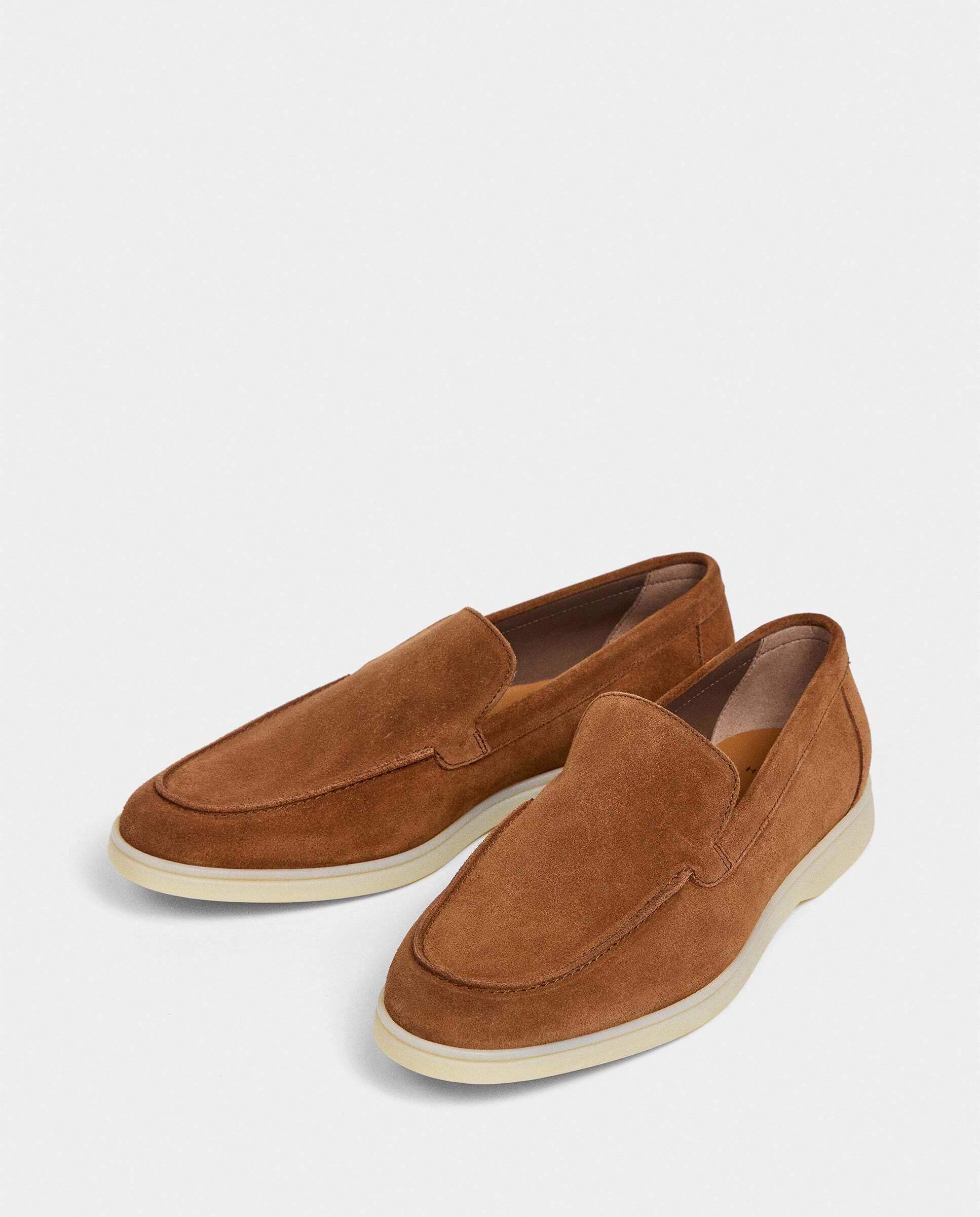 Mocasines de ante de hombre con suela de goma - Hackett - Nuez Nuez-2