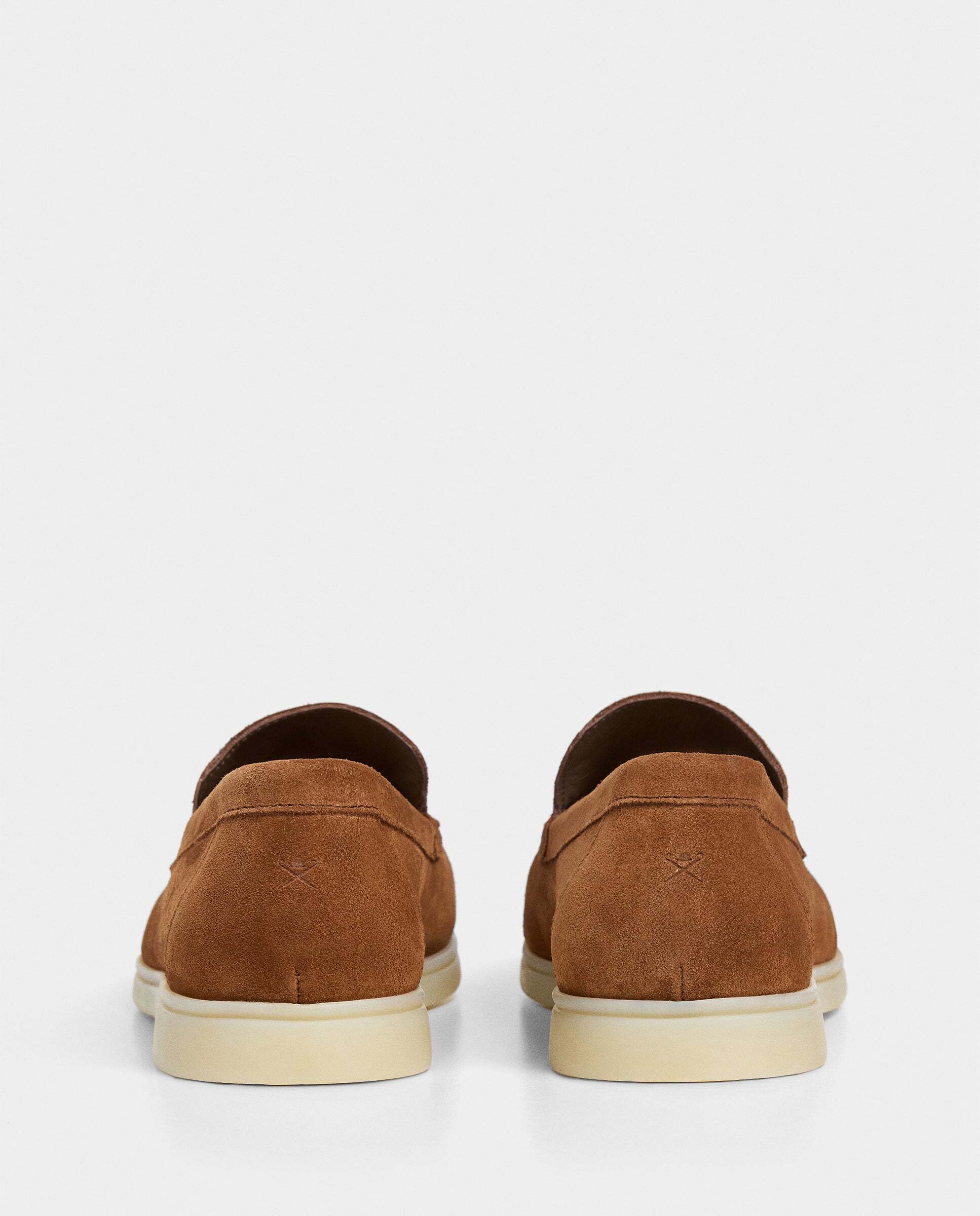 Mocasines de ante de hombre con suela de goma - Hackett - Nuez Nuez-4