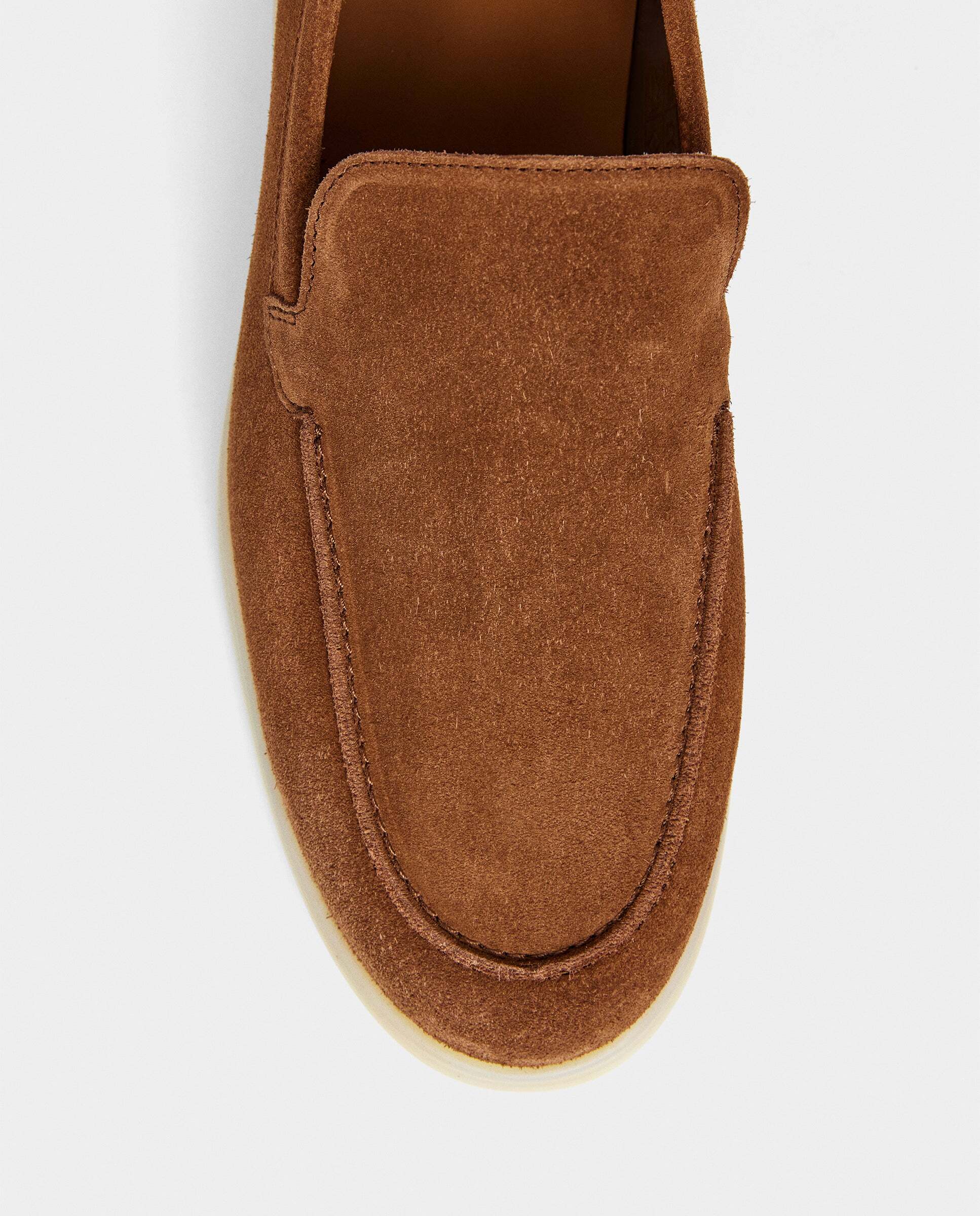 Mocasines de ante de hombre con suela de goma - Hackett - Nuez Nuez-5