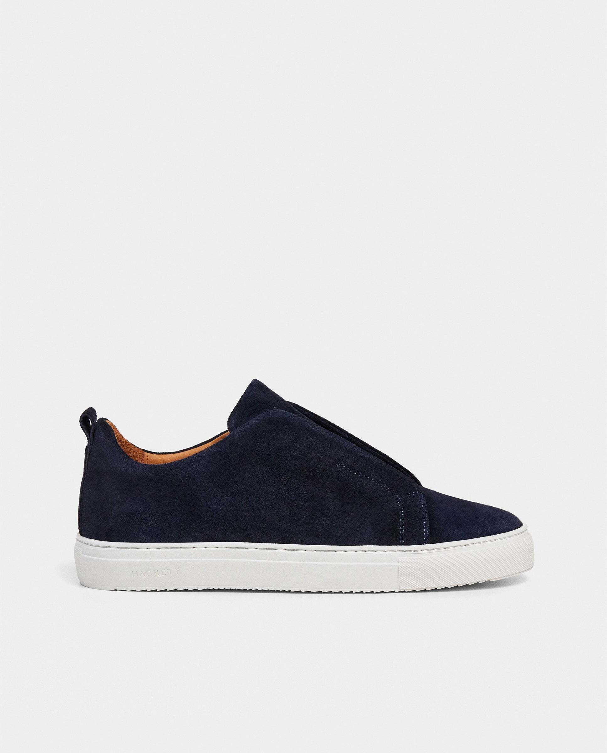 Hackett - Zapatillas de hombre de vistir slip on de hombre de ante.