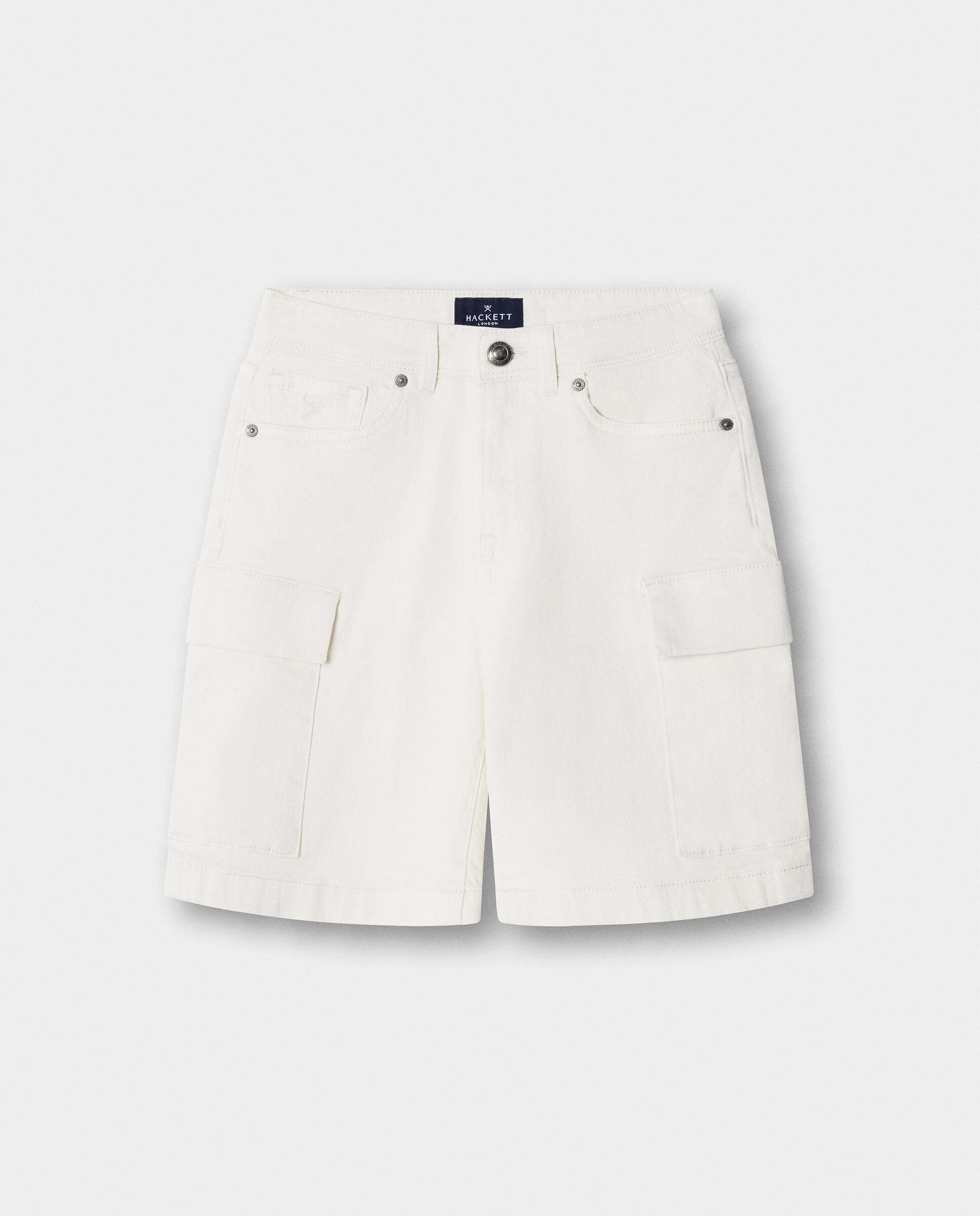 Shorts vaqueros cargo de niño - Hackett - Blanco Blanco-1