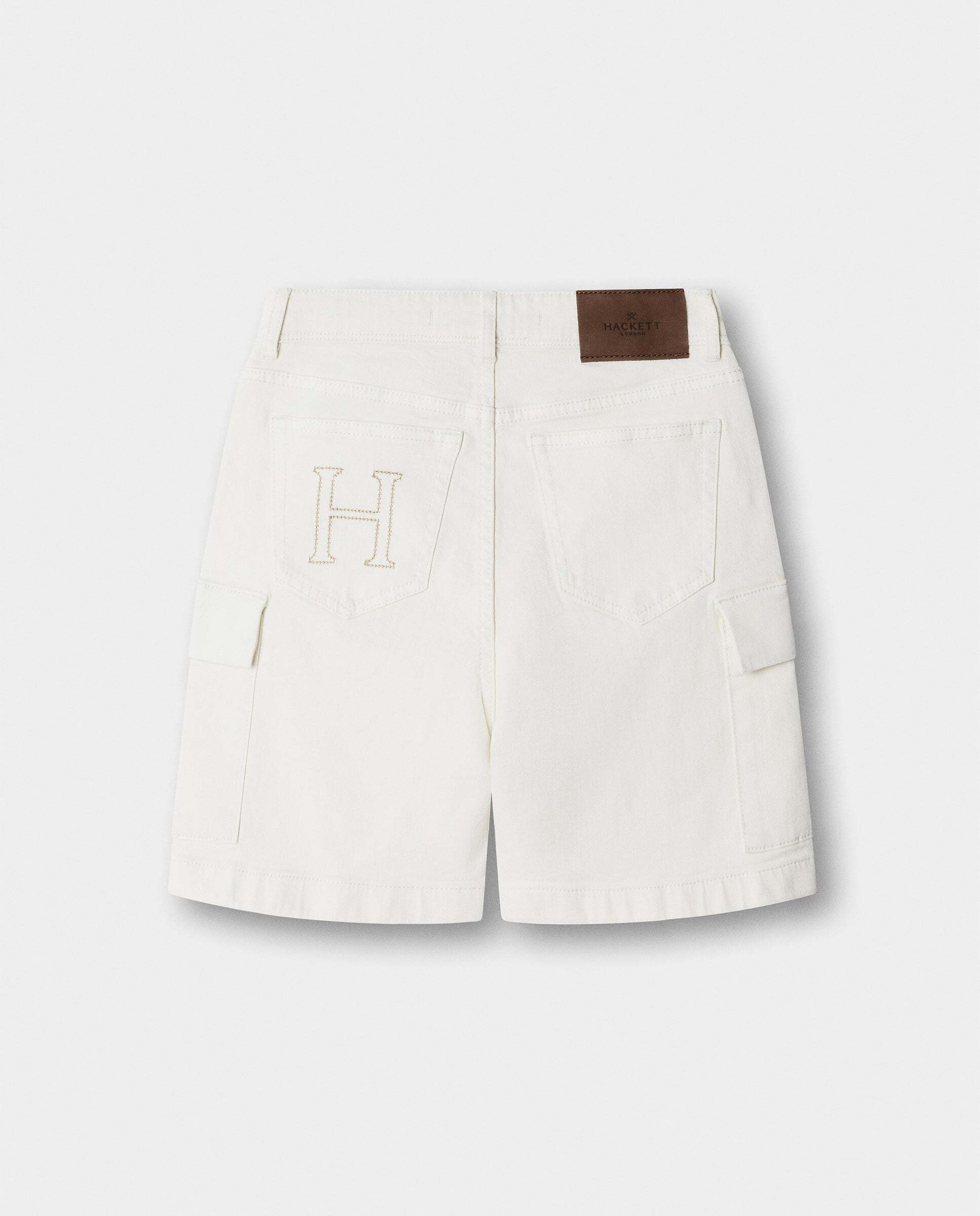 Shorts vaqueros cargo de niño - Hackett - Blanco Blanco-3